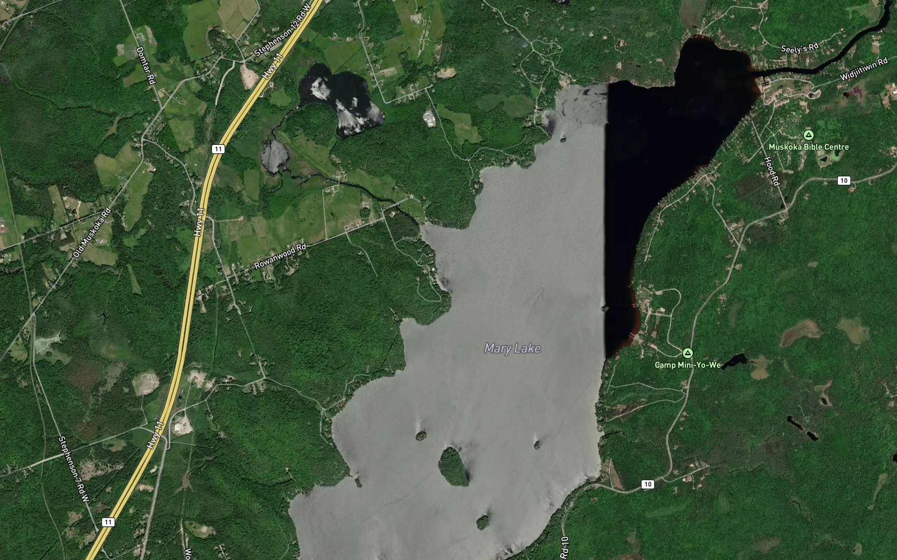 Satellite map of the Lancelot Creek
