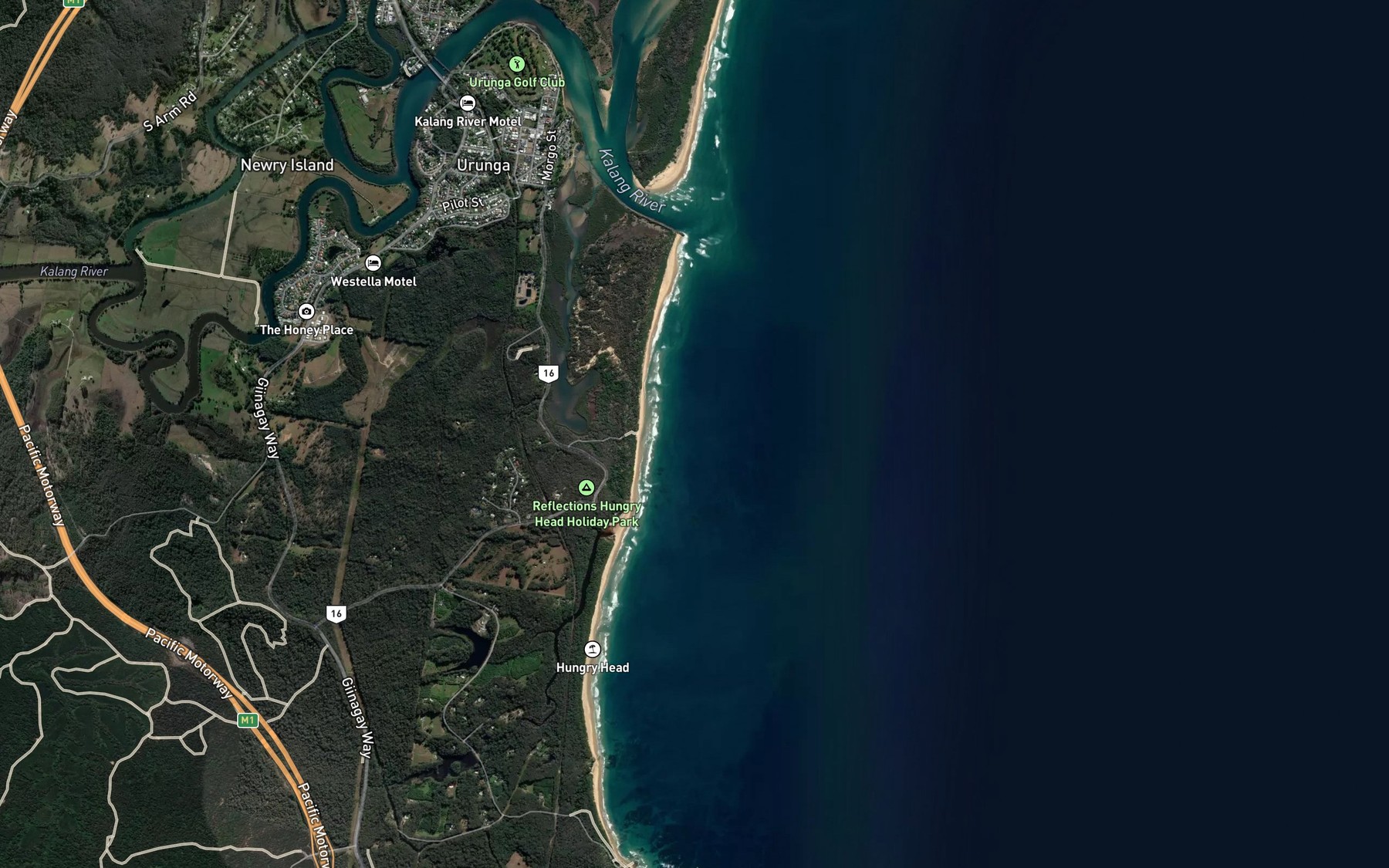 Satellite map of the Dalhousie Creek