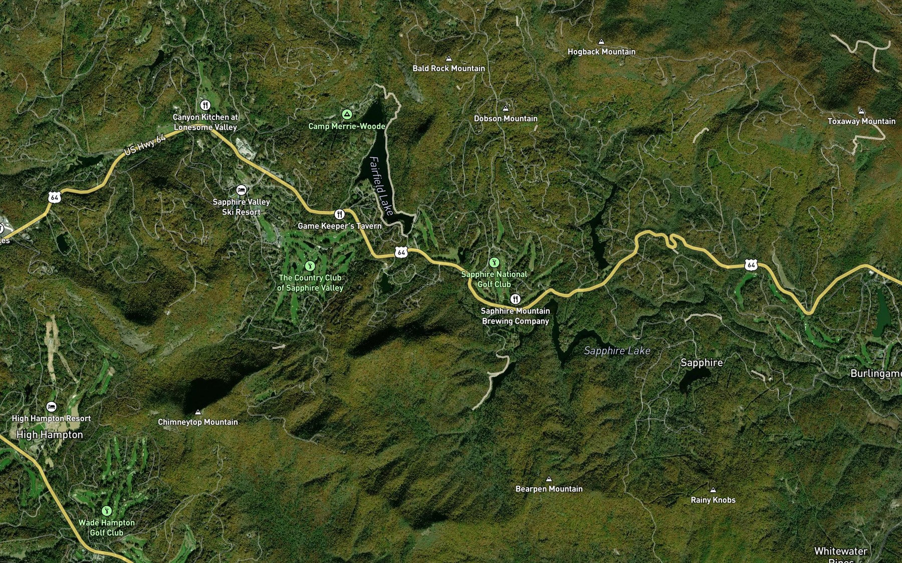 Satellite map of the Meadow Lake