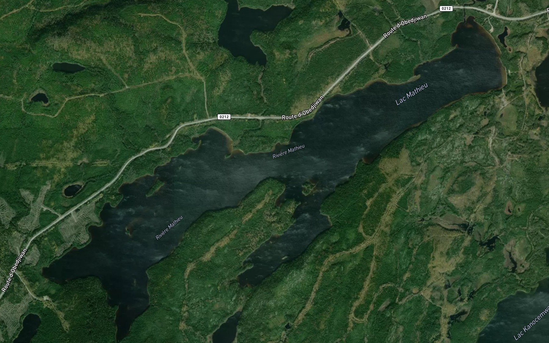 Satellite map of the Lac Mathieu
