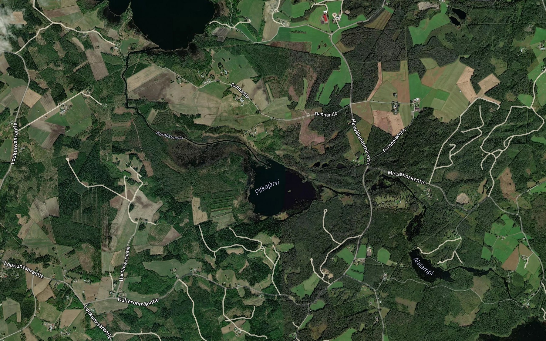 Satellite map of the Kompsunjoki