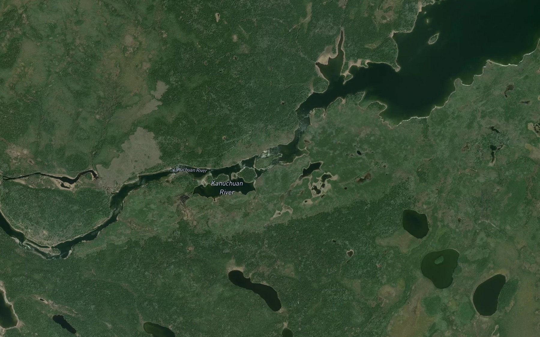 Satellite map of the Kanuchuan Rapids