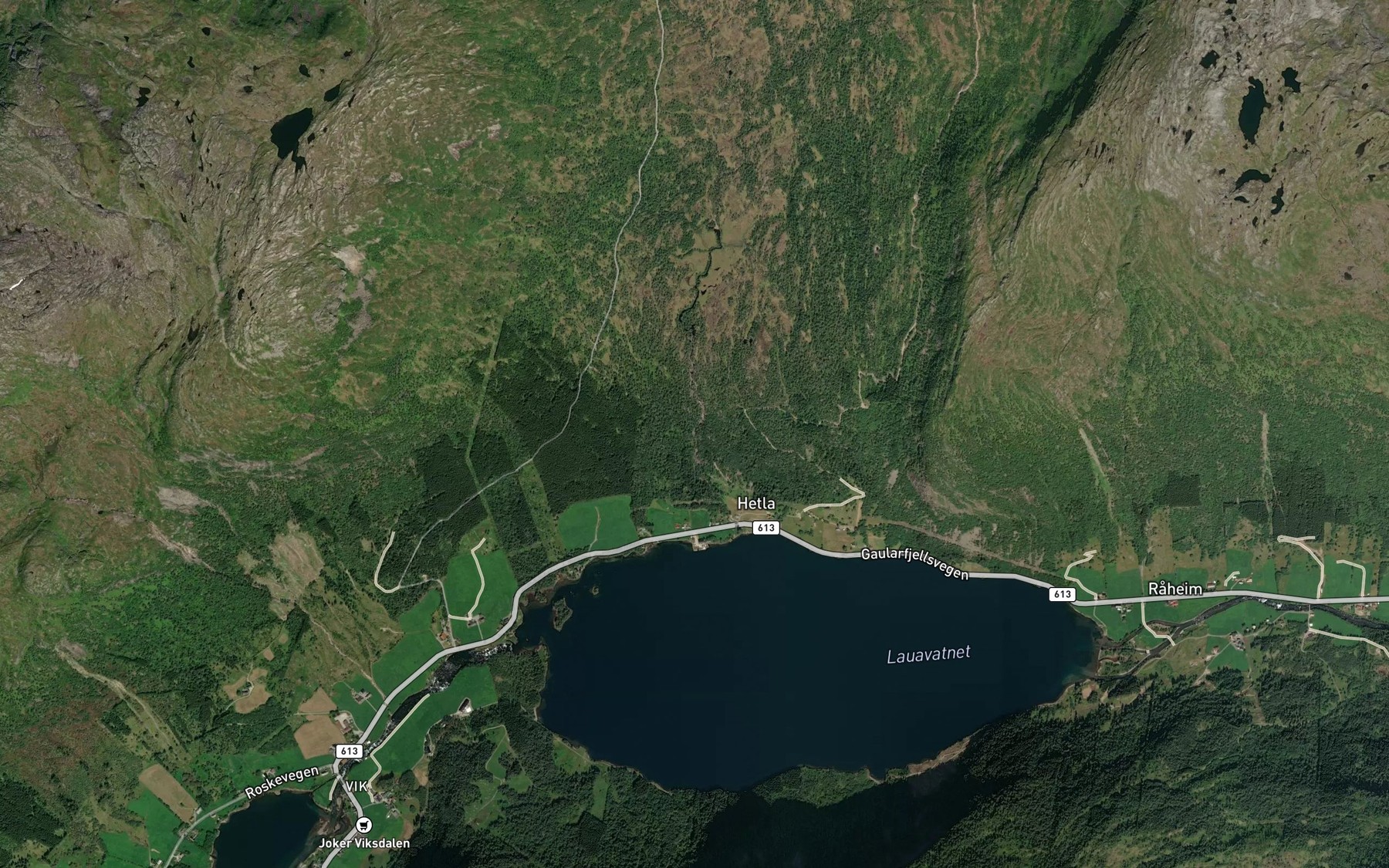 Satellite map of the Hetleelva