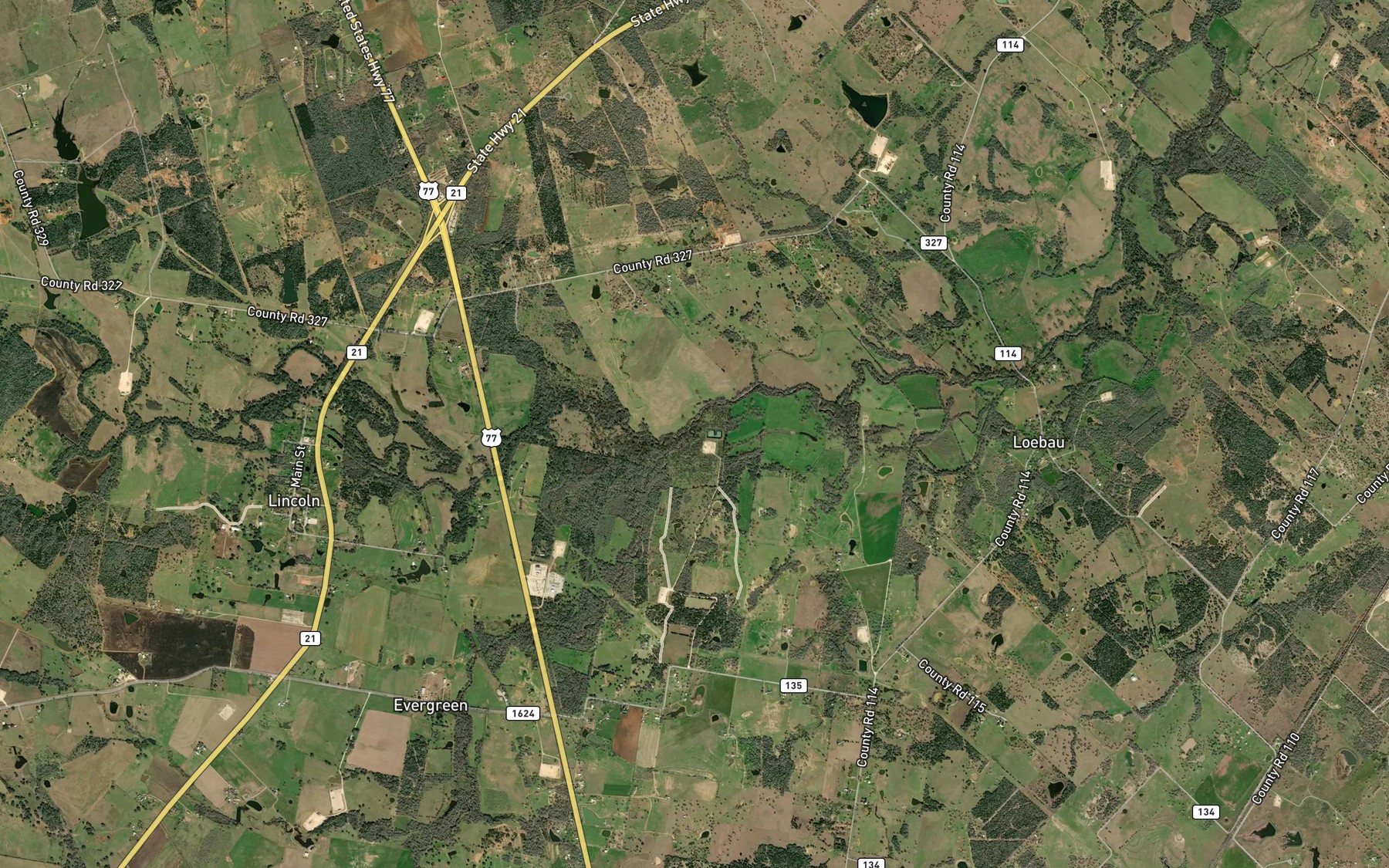 Satellite map of the Elm Creek