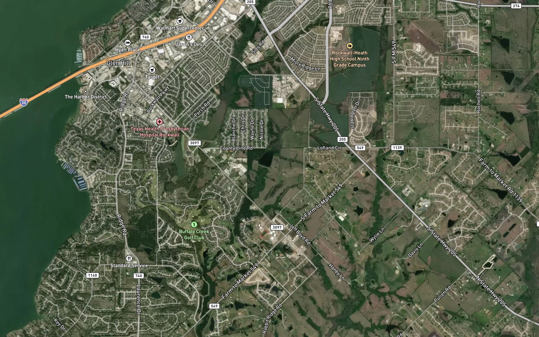 Satellite map of the Soil Conservation Service Site 5c Reservoir