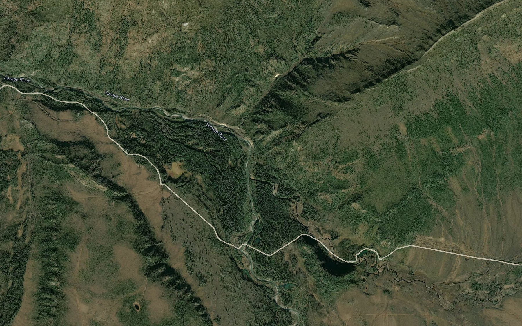 Satellite map of the Sunday Creek