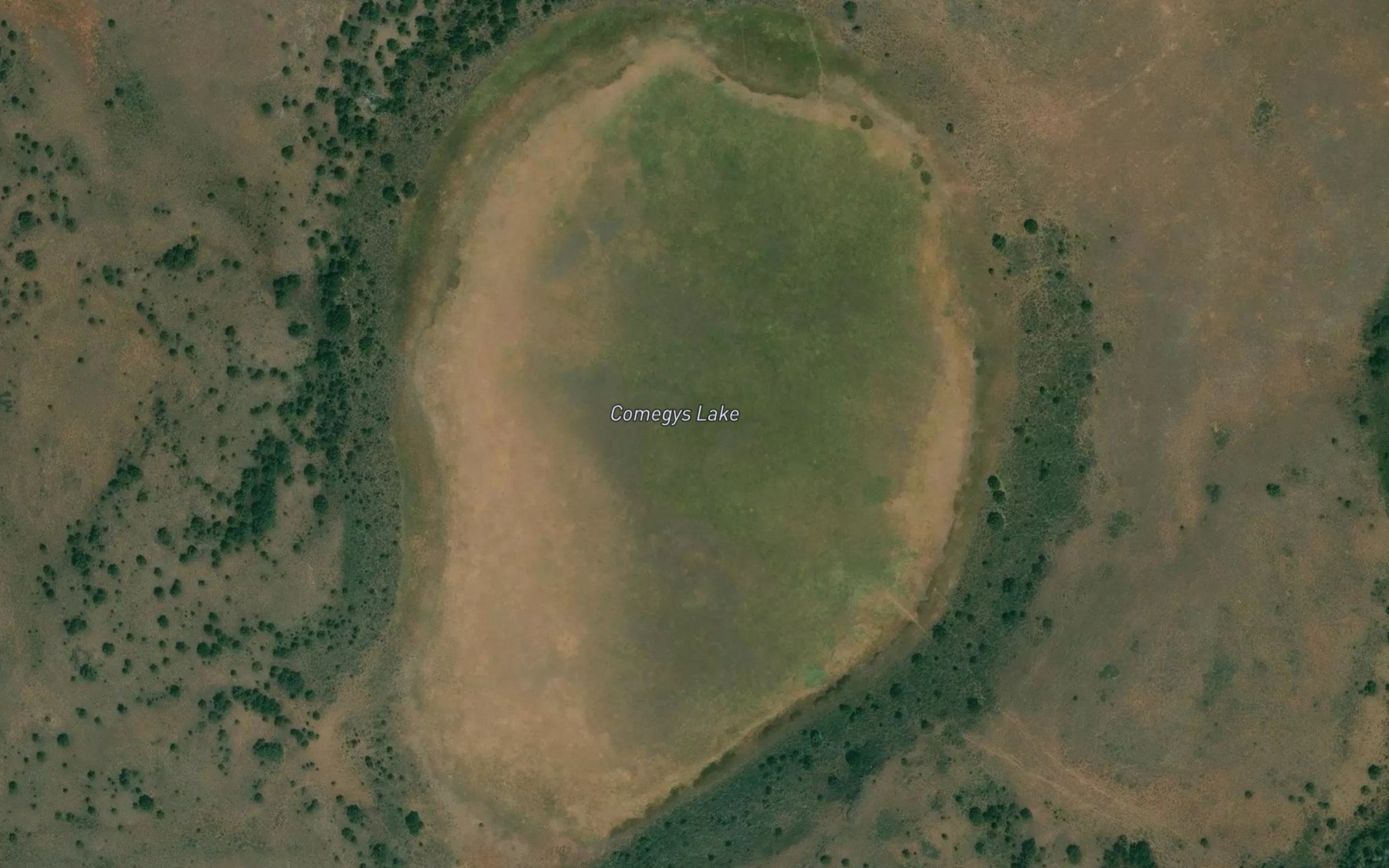 Satellite map of the Comegys Lake