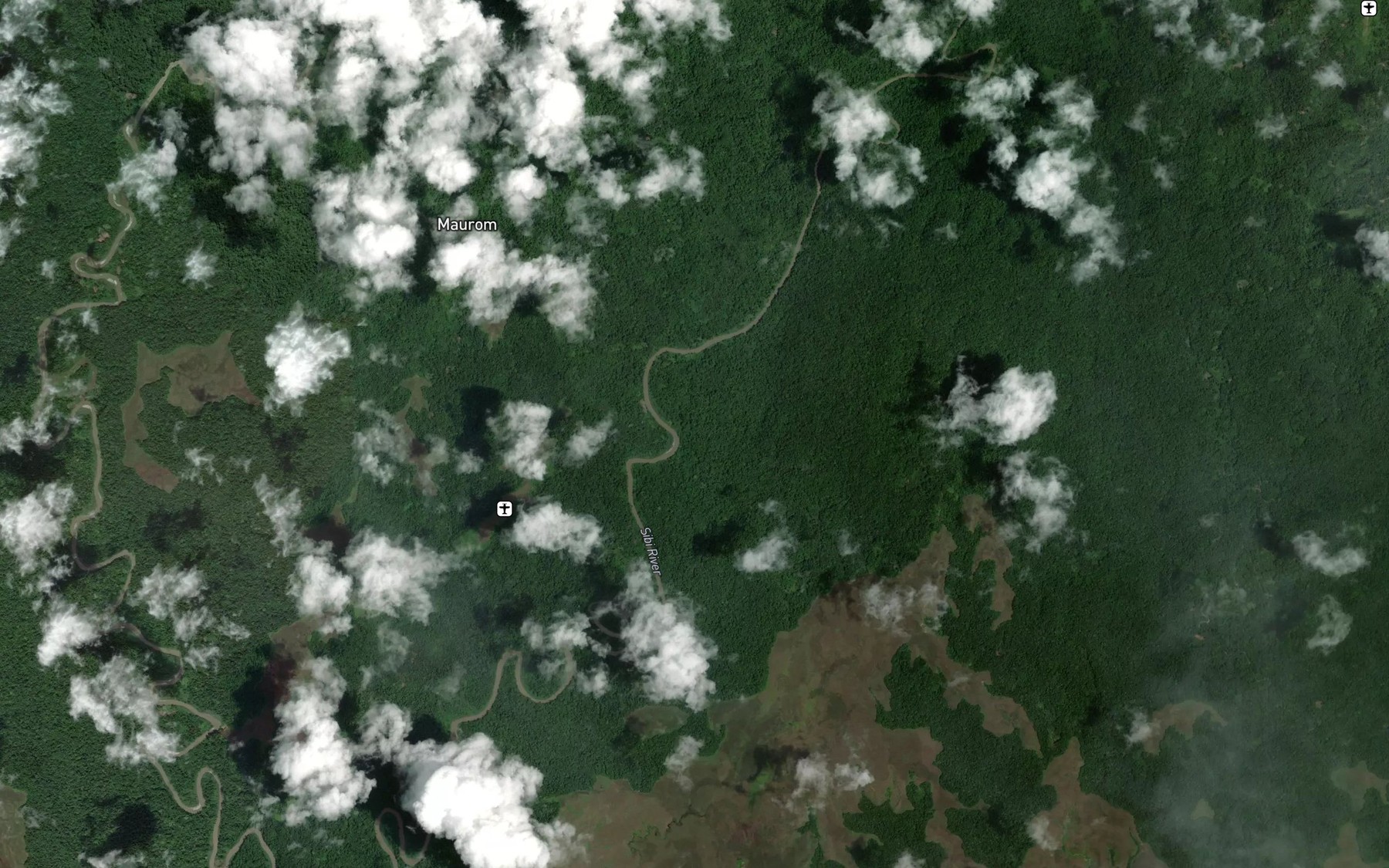 Satellite map of the Bes Creek