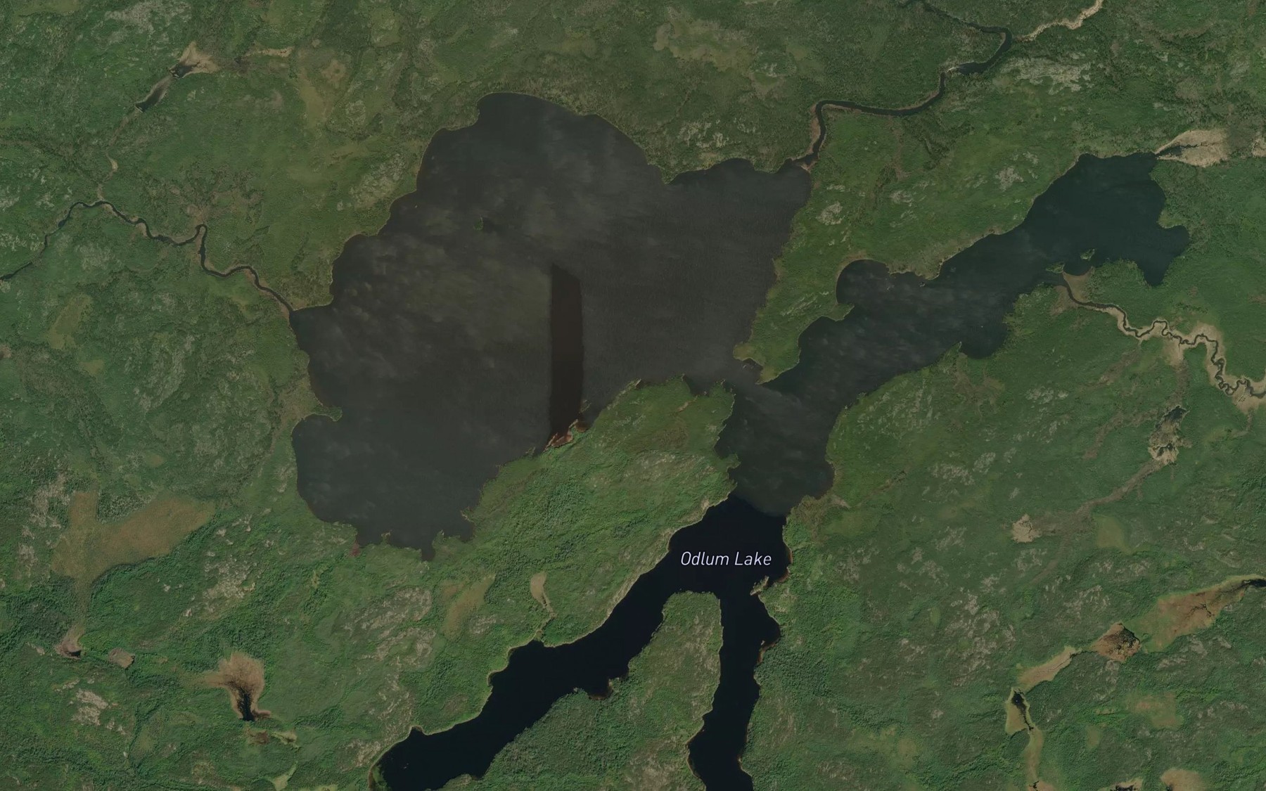 Satellite map of the Odlum Lake