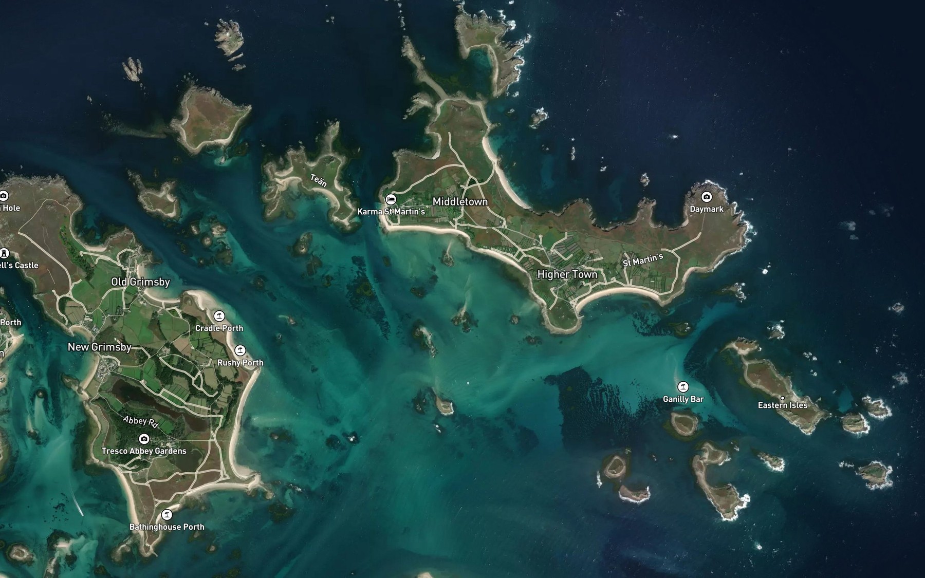 Satellite map of the St. Martin's Flats
