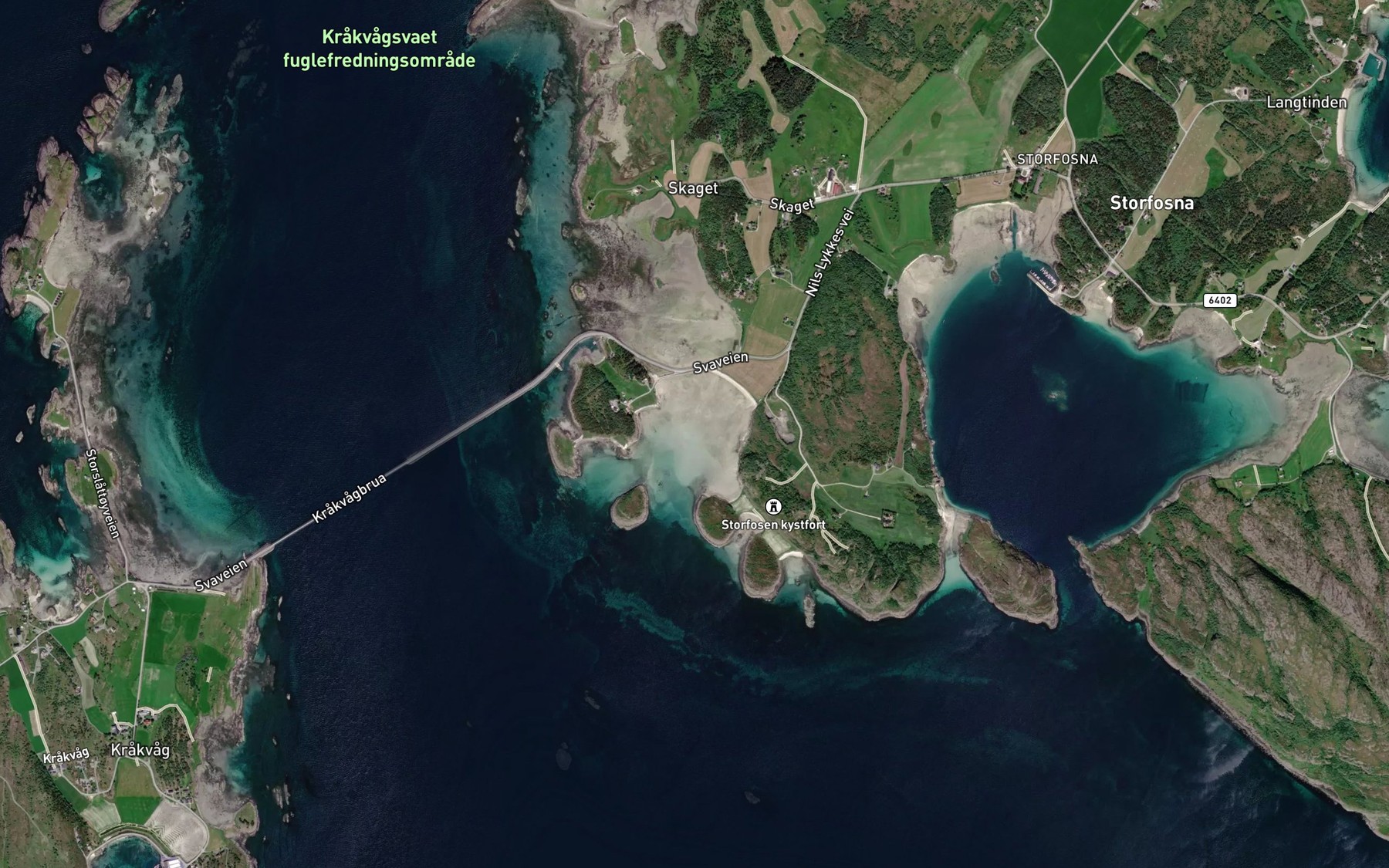 Satellite map of the Skalvika