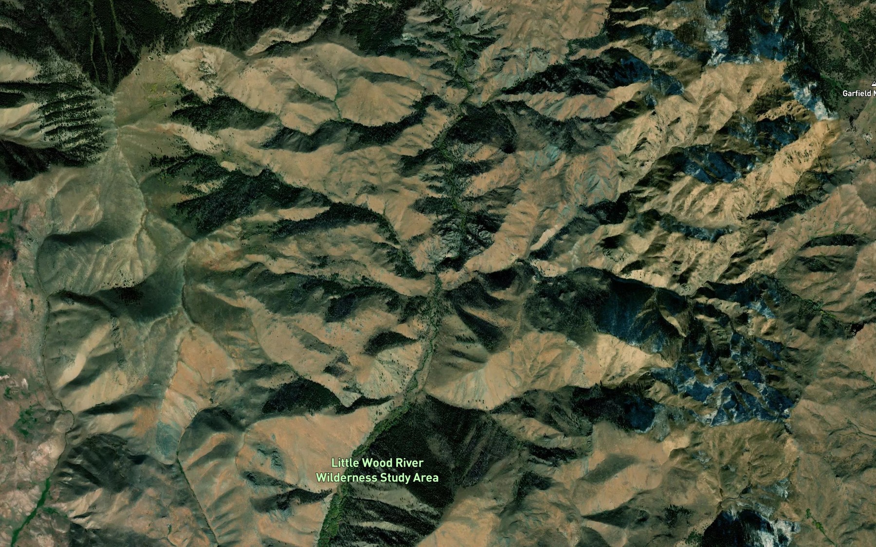 Satellite map of the Prunty Creek