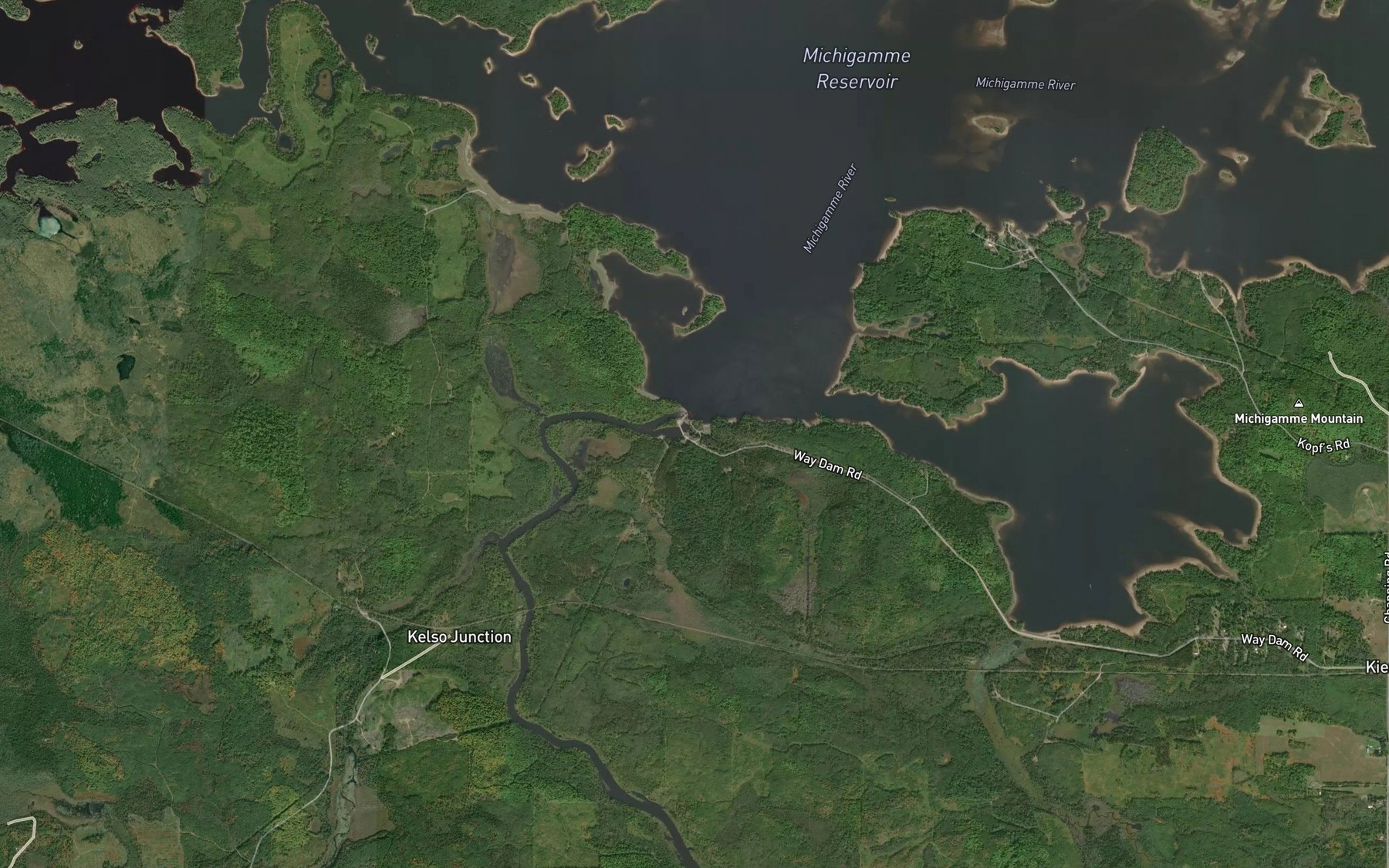 Satellite map of the Clarks Creek