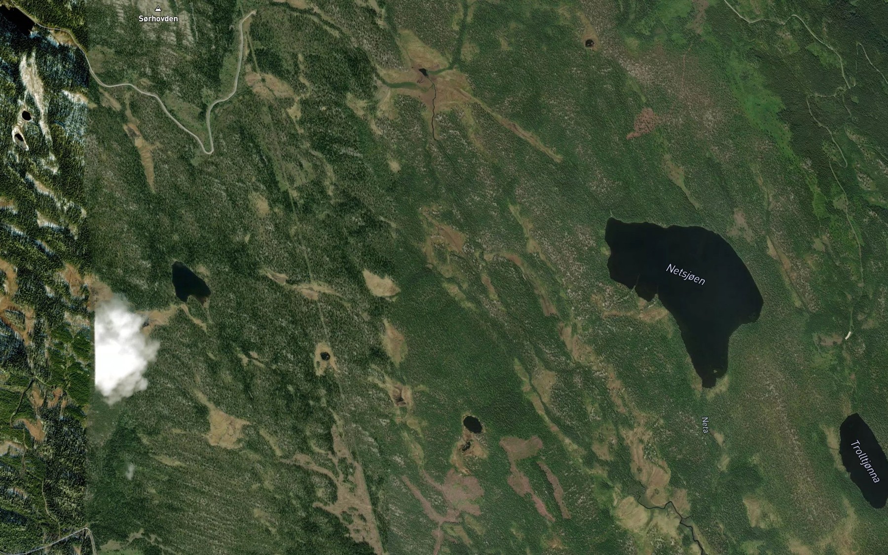 Satellite map of the Smaneta