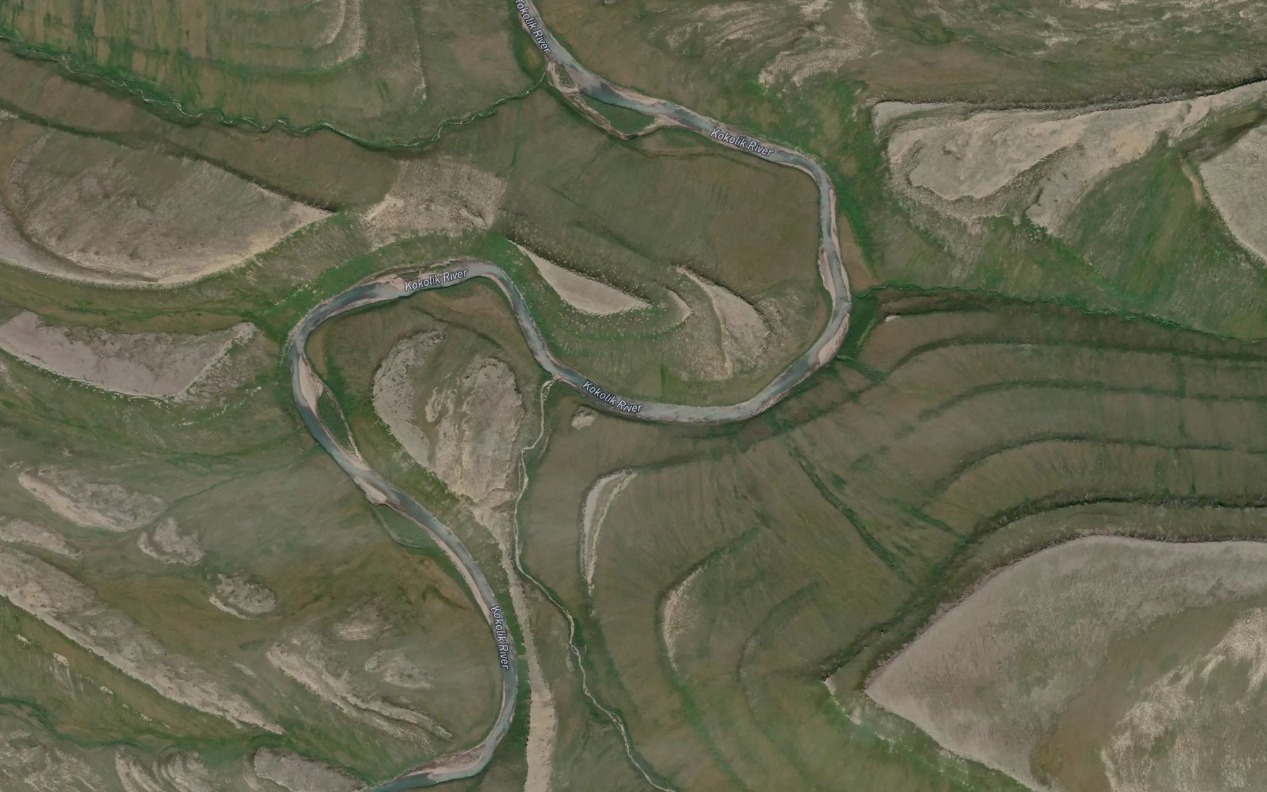 Satellite map of the Shulunarurak Creek