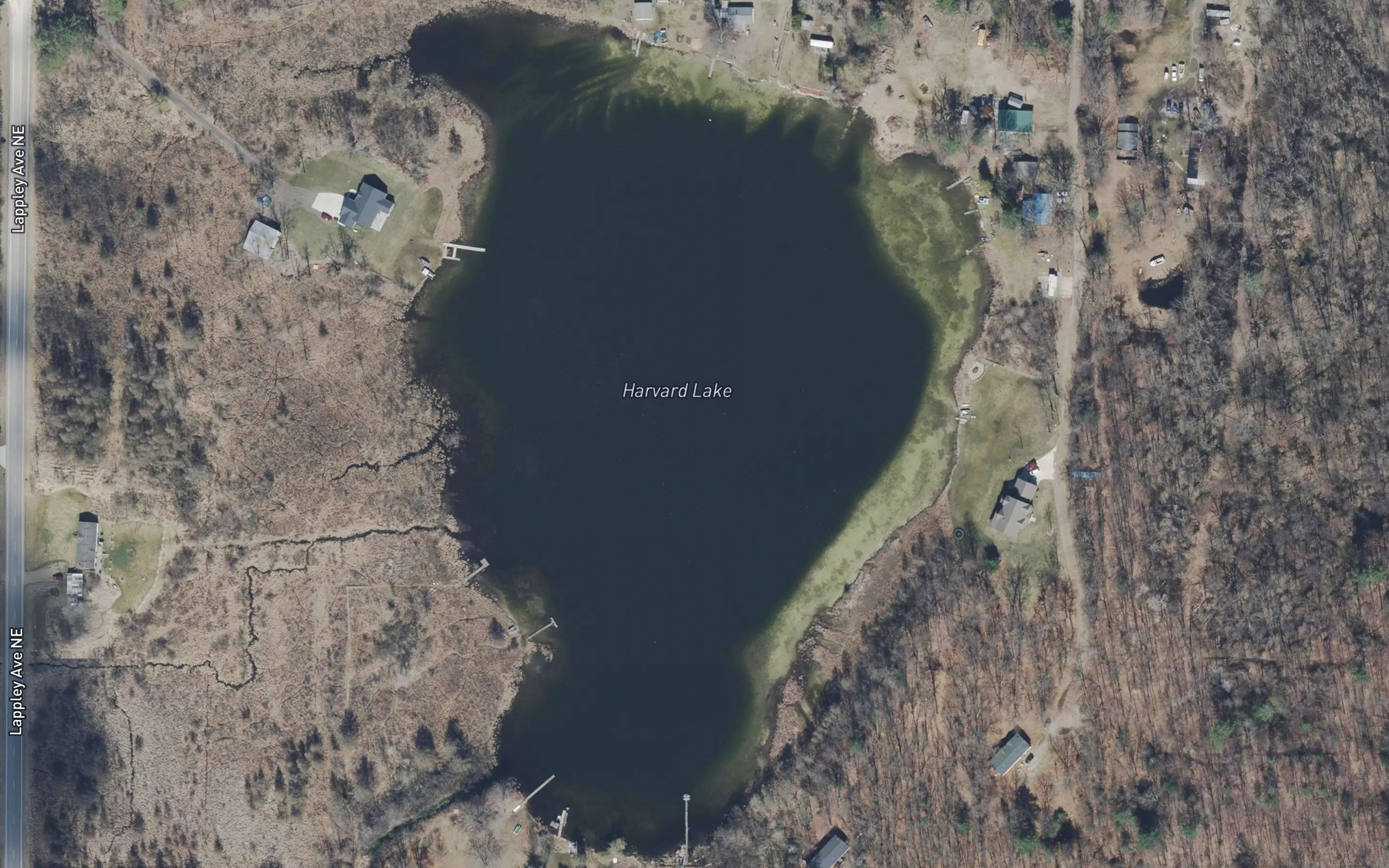 Satellite map of the Harvard Lake