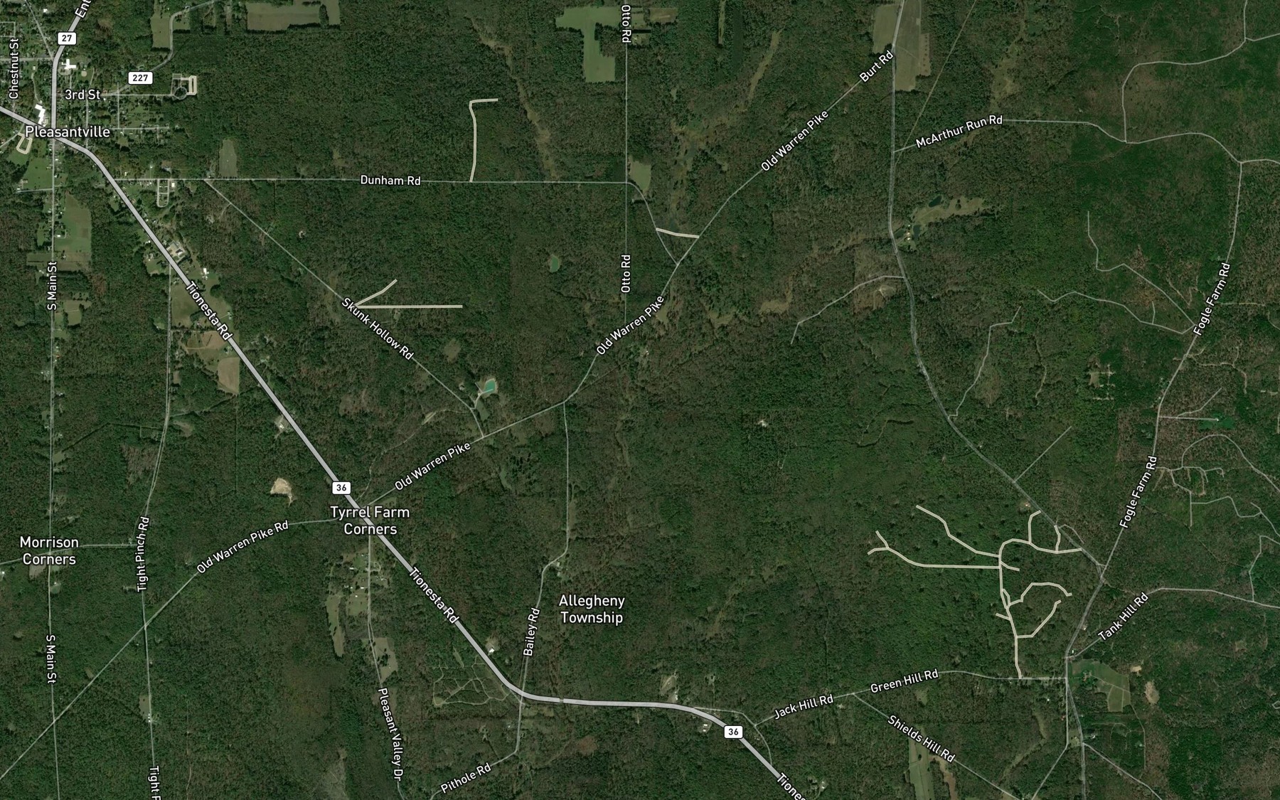 Satellite map of the Schoolhouse Run