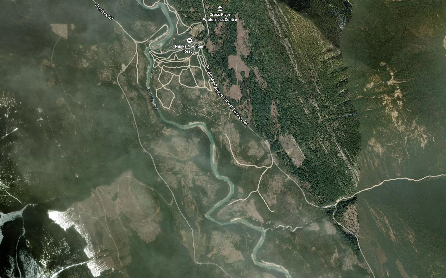 Satellite map of the Fadeaway Creek