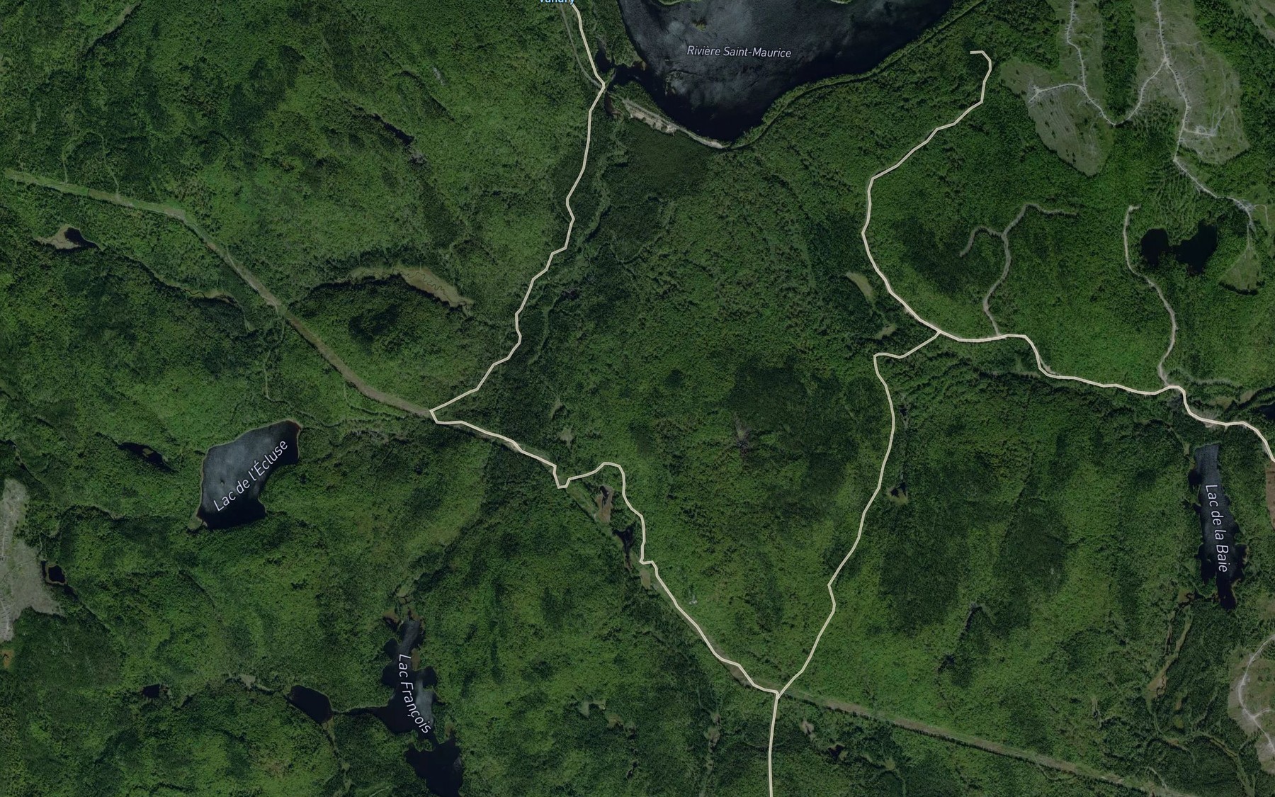 Satellite map of the Crique au Cypres