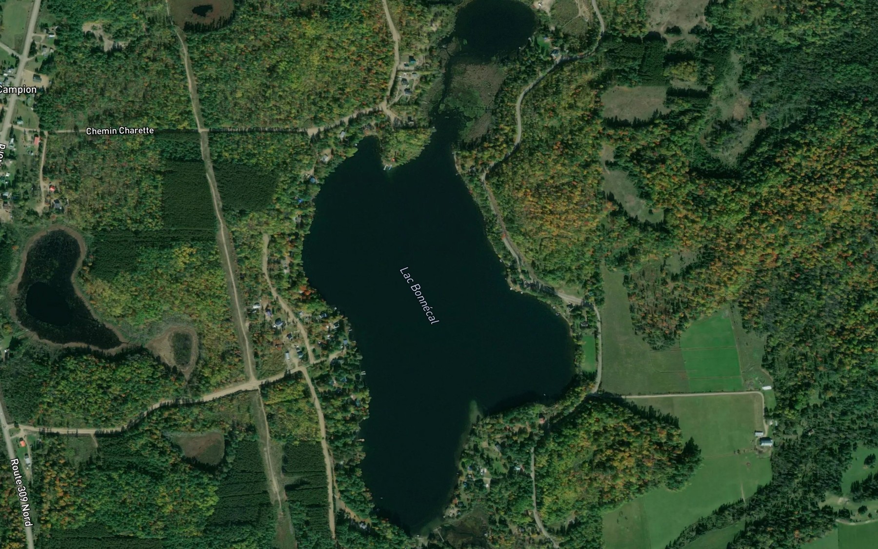 Satellite map of the Lac Bonnecal