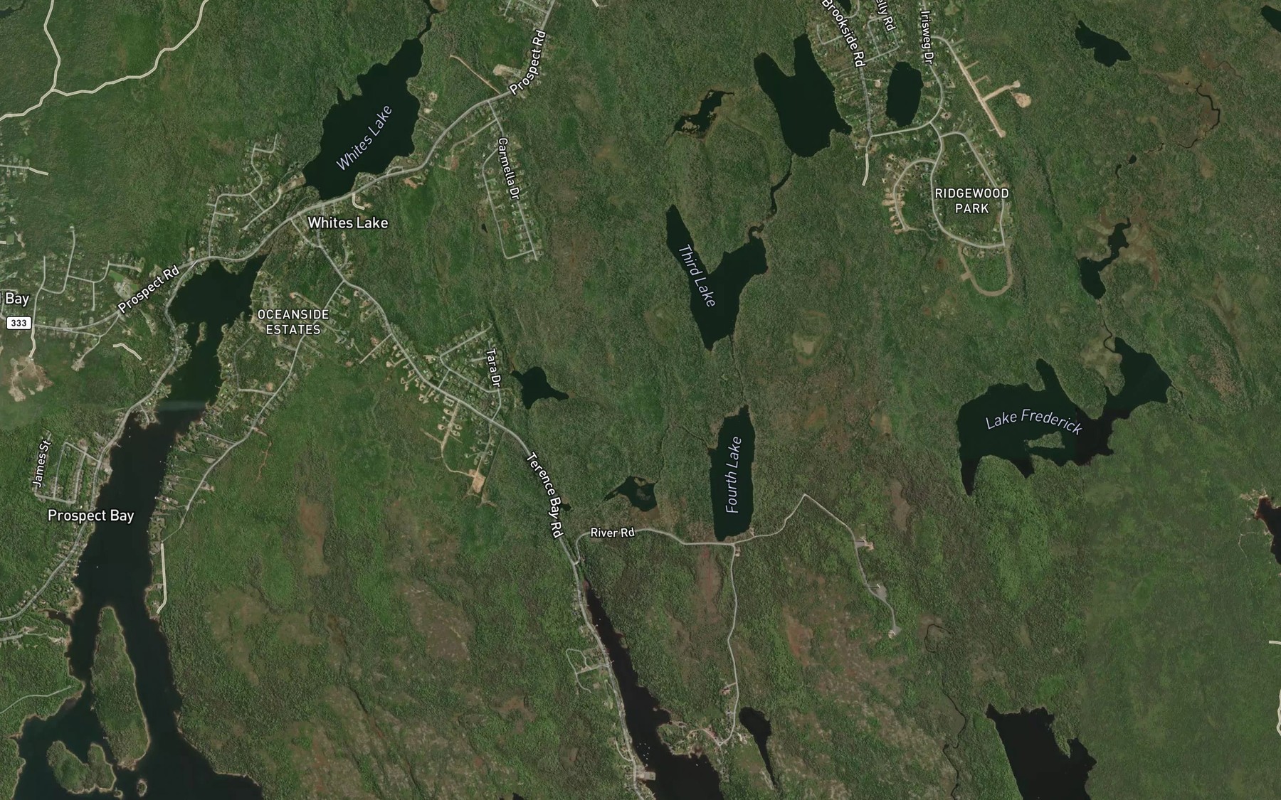 Satellite map of the Muskrat Pond