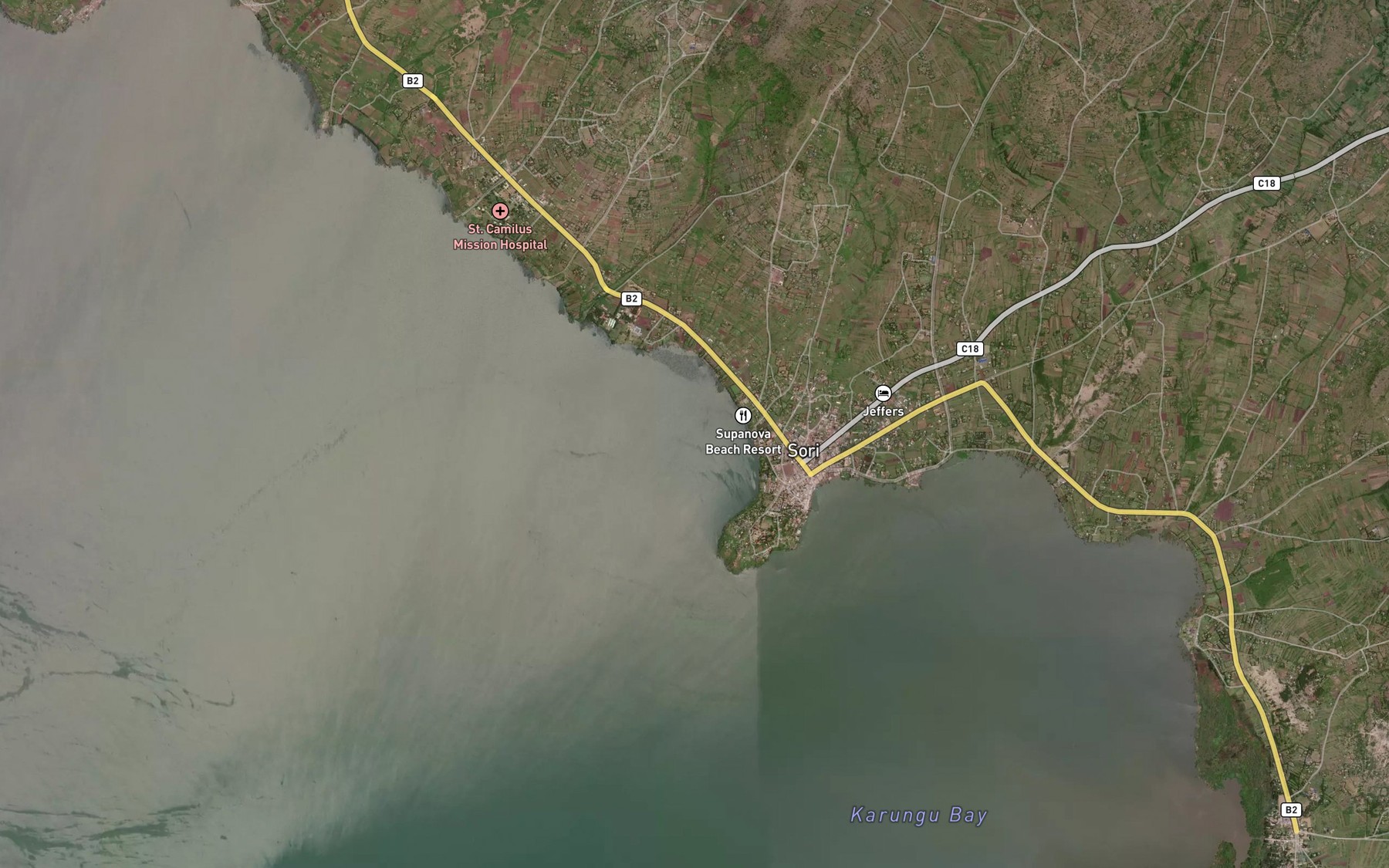 Satellite map of the Suri Bay