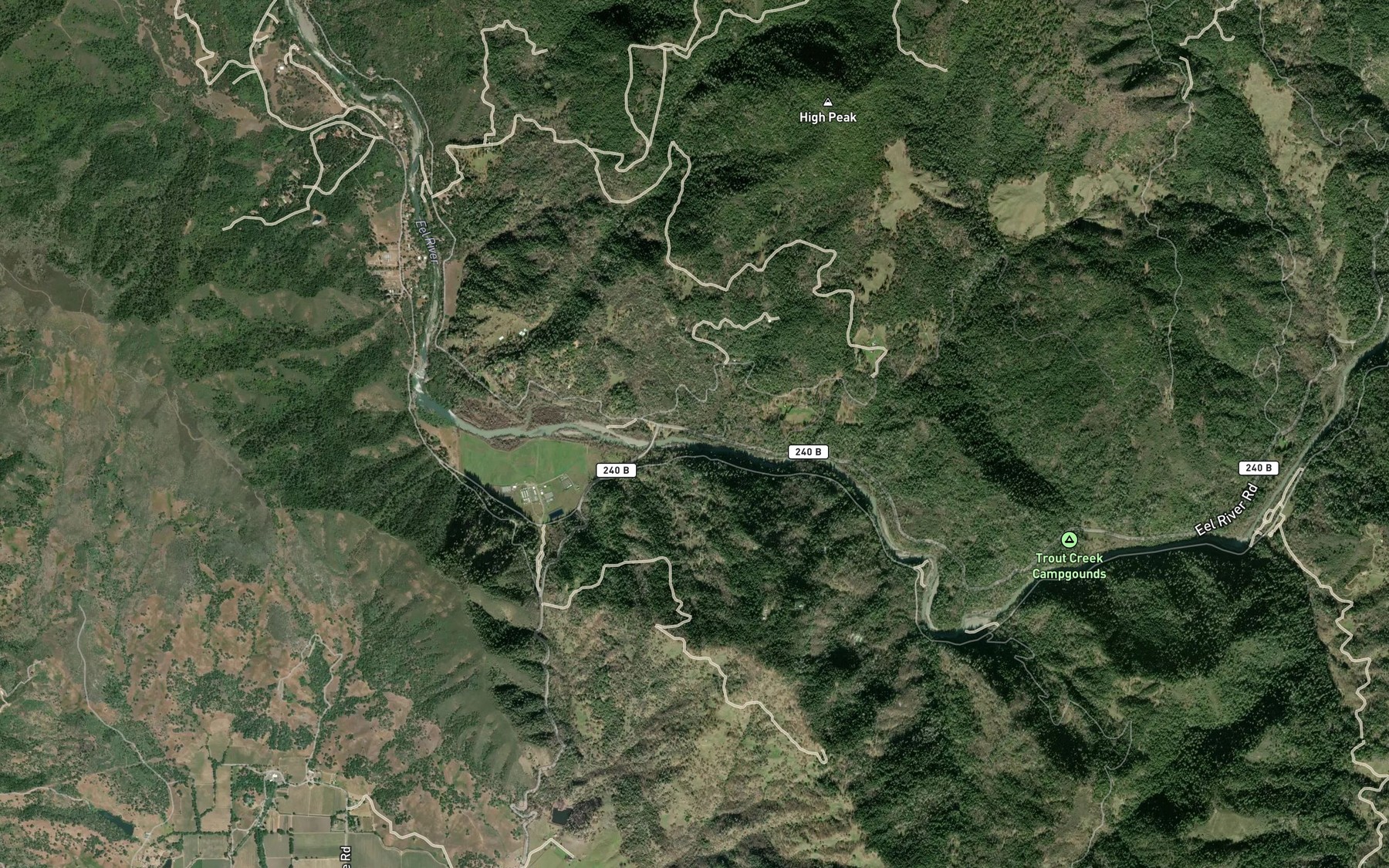 Satellite map of the Rocky Creek