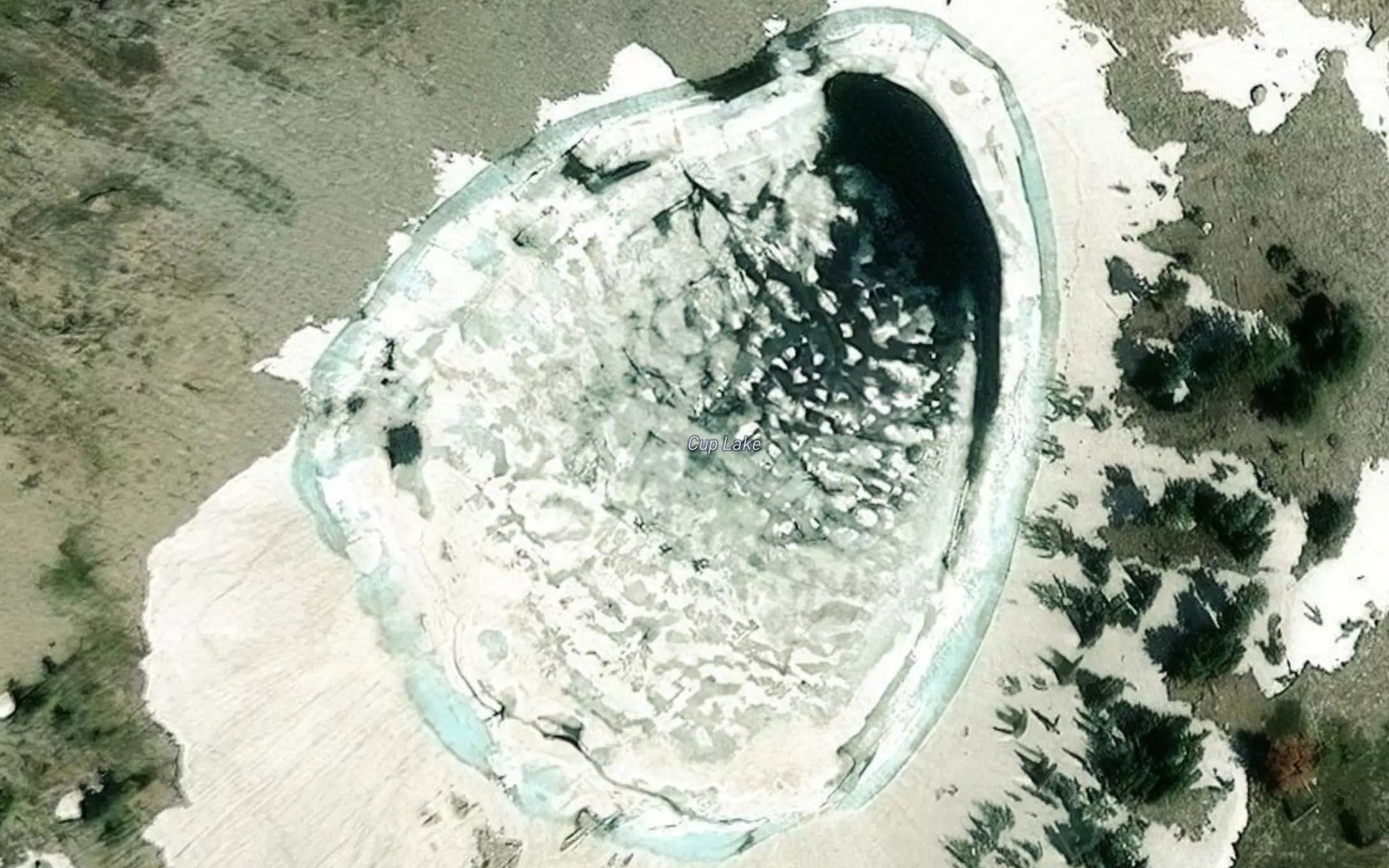 Satellite map of the Cup Lake