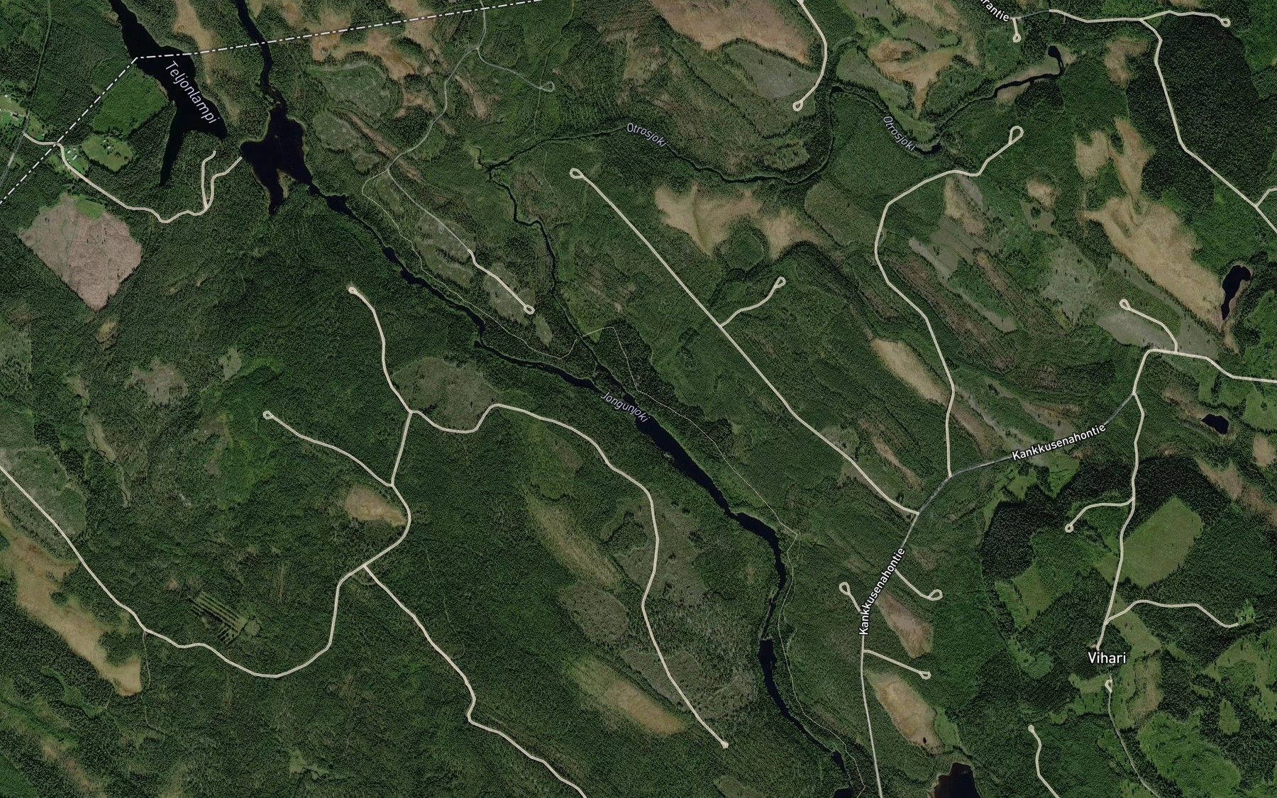 Satellite map of the Mustanlamminpuro