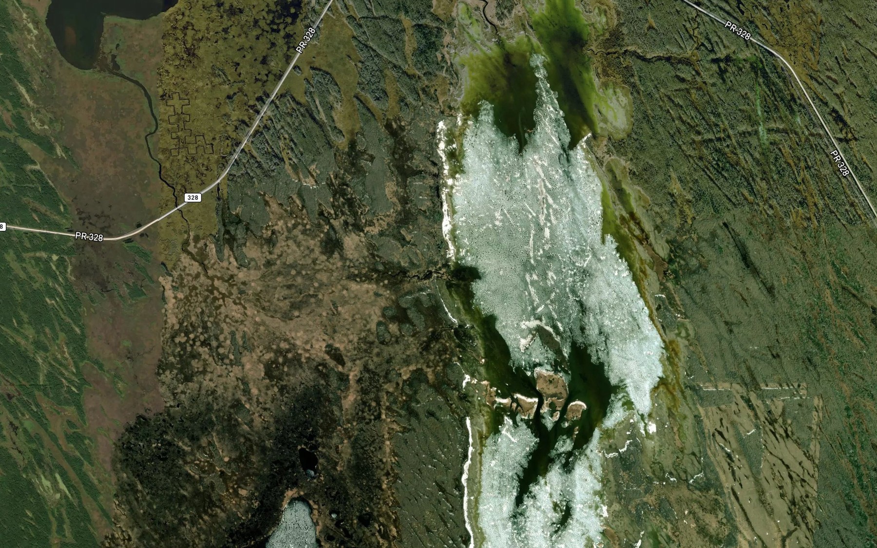 Satellite map of the Proulx Creek