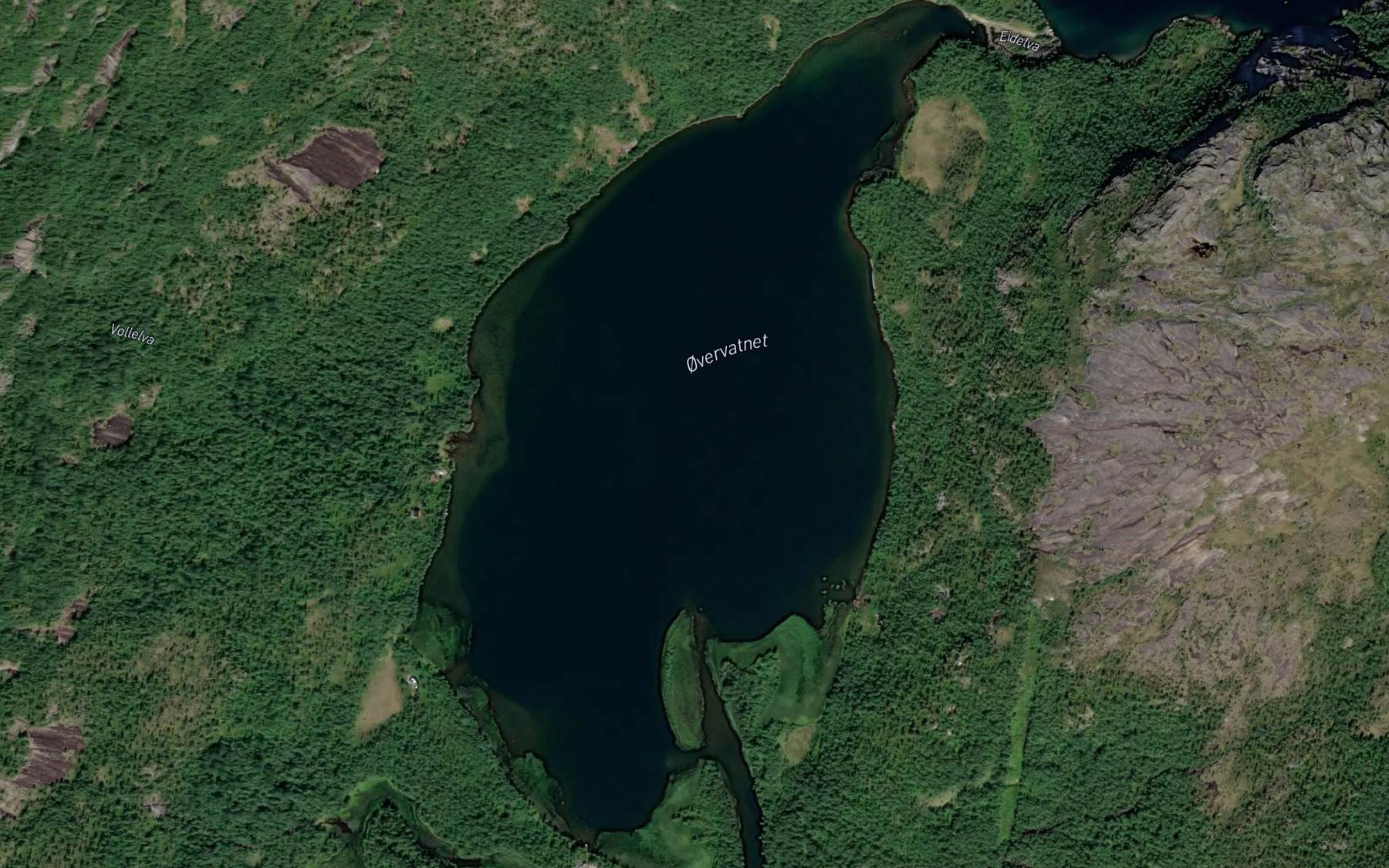 Satellite map of the Fagerbakkelva