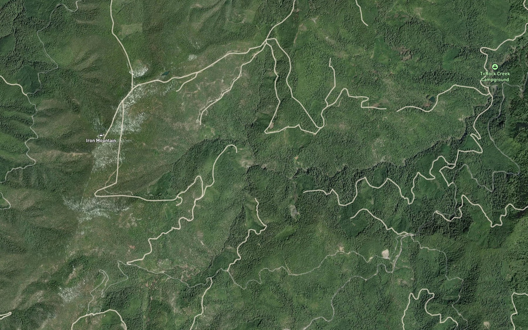 Satellite map of the North Fork Rock Creek