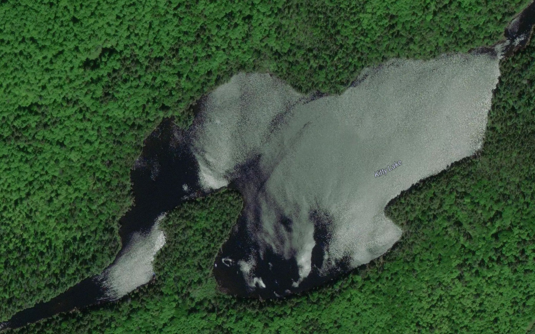 Satellite map of the Kitty Lake