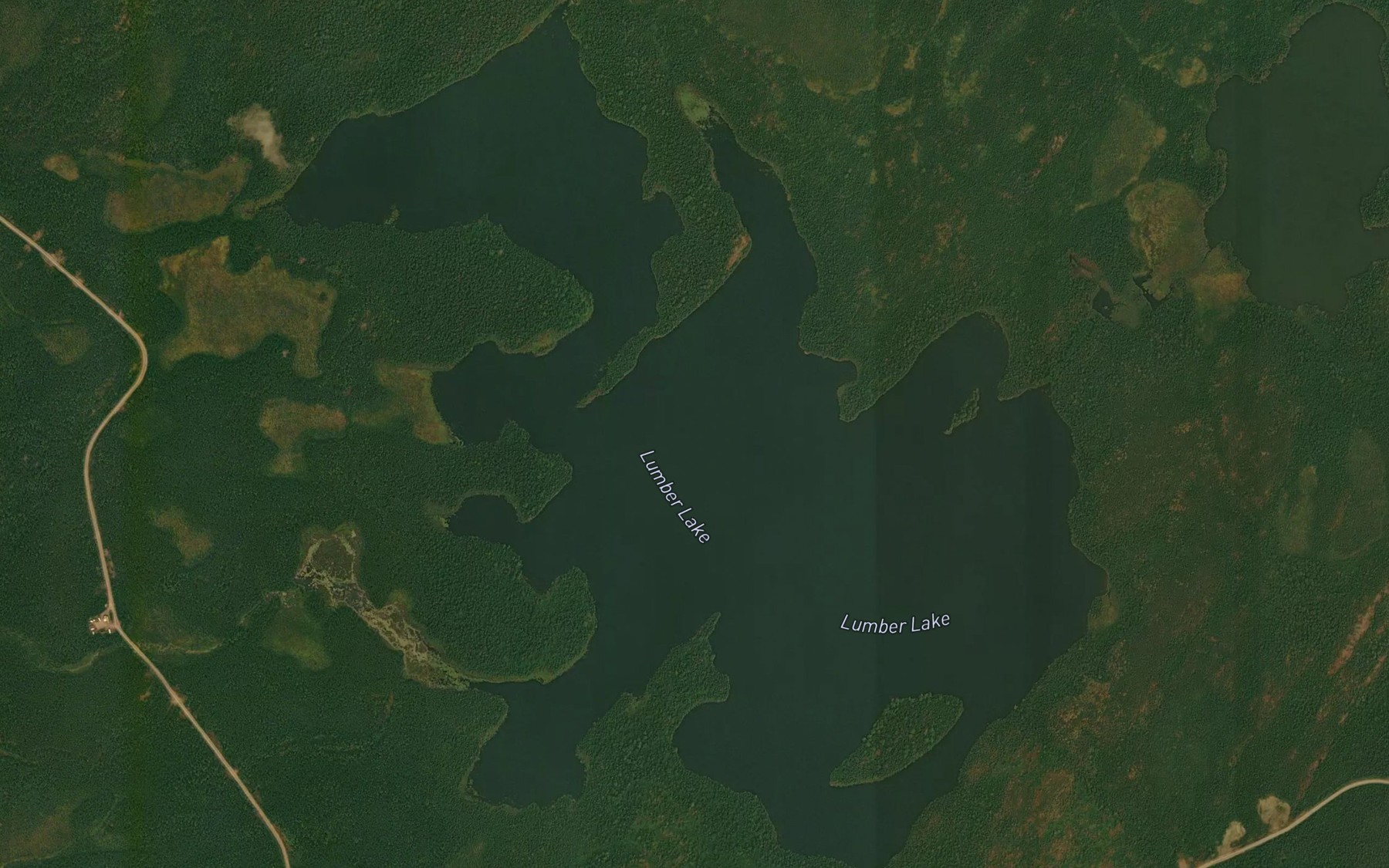 Satellite map of the Lumber Lake