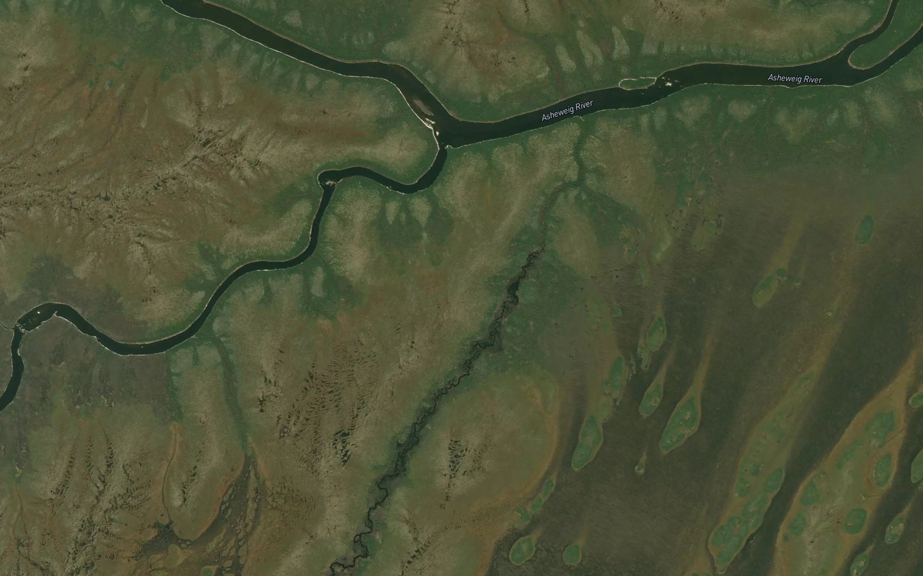 Satellite map of the Frog River