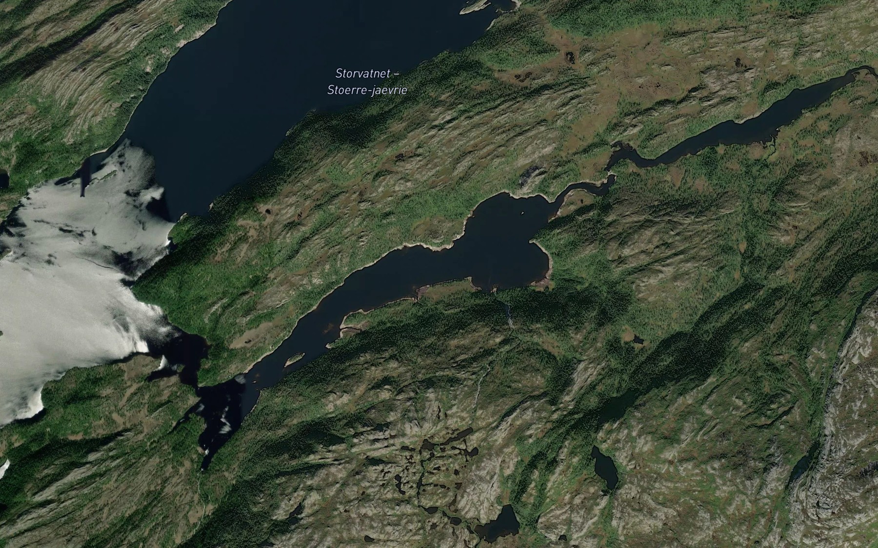 Satellite map of the Langvatnet,nedre