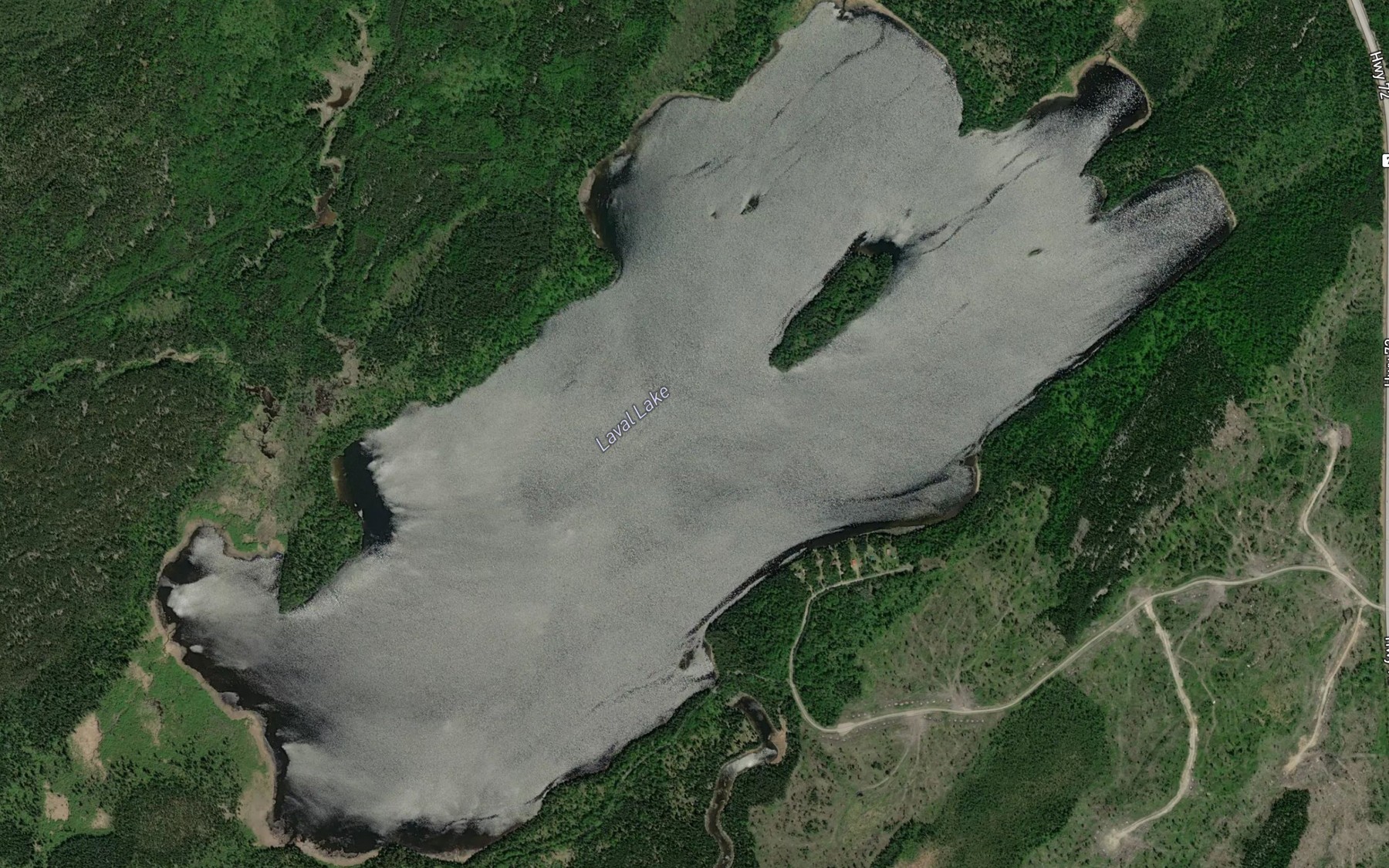 Satellite map of the Laval Lake