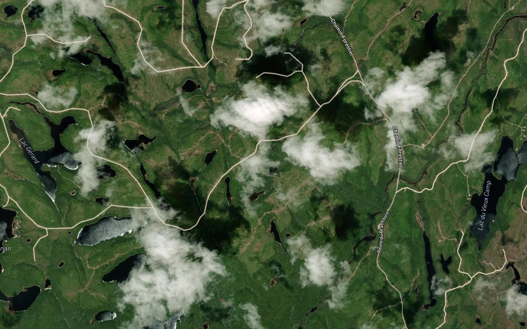 Satellite map of the Lac du Tetras