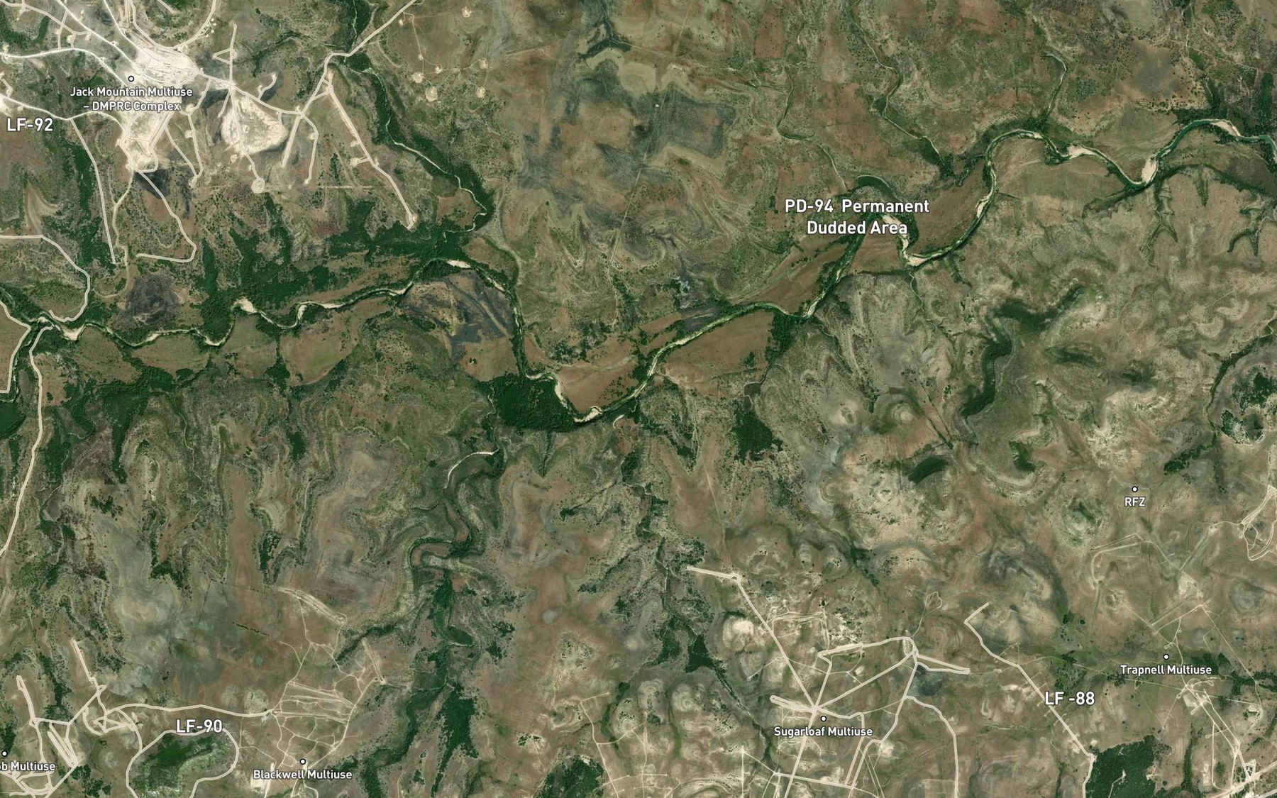 Satellite map of the Riggs Run