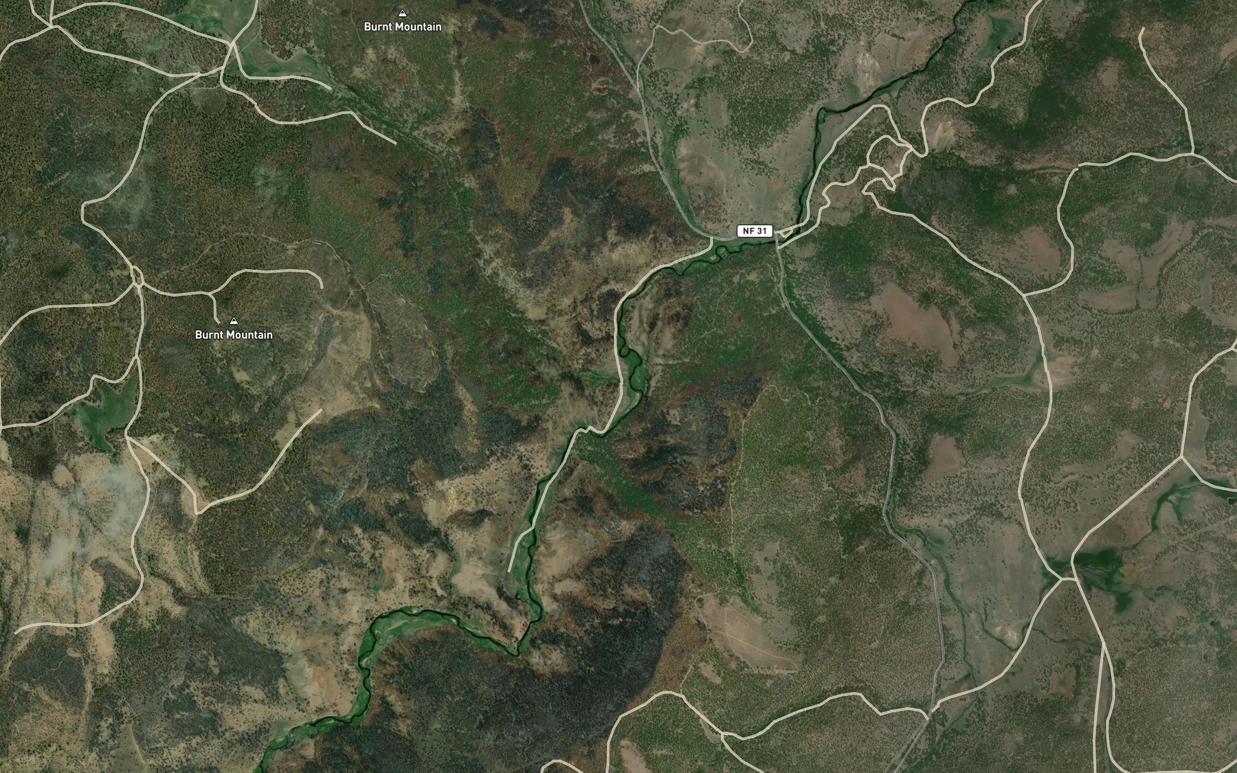 Satellite map of the Little Sage Hen Creek