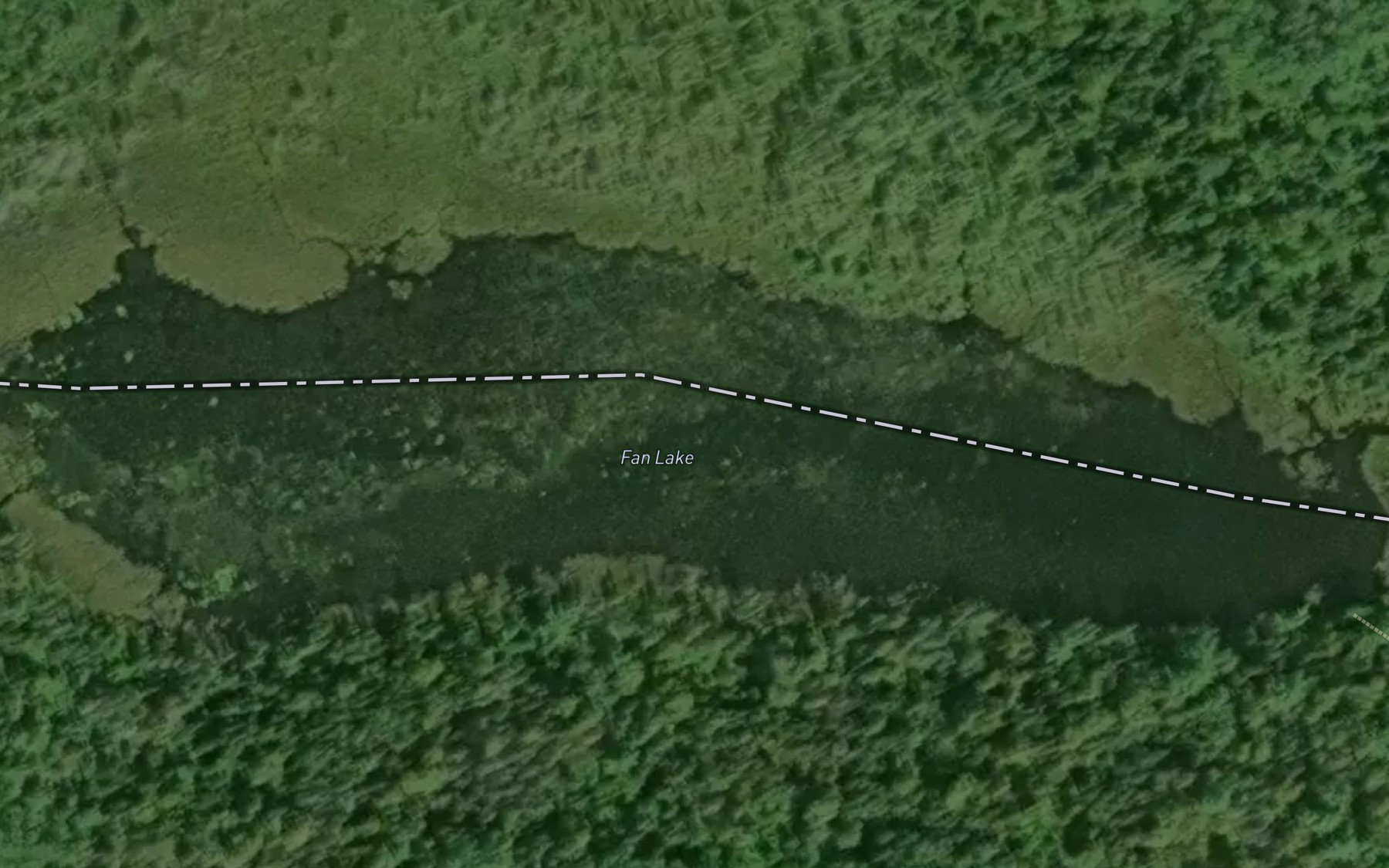 Satellite map of the Fan Lake