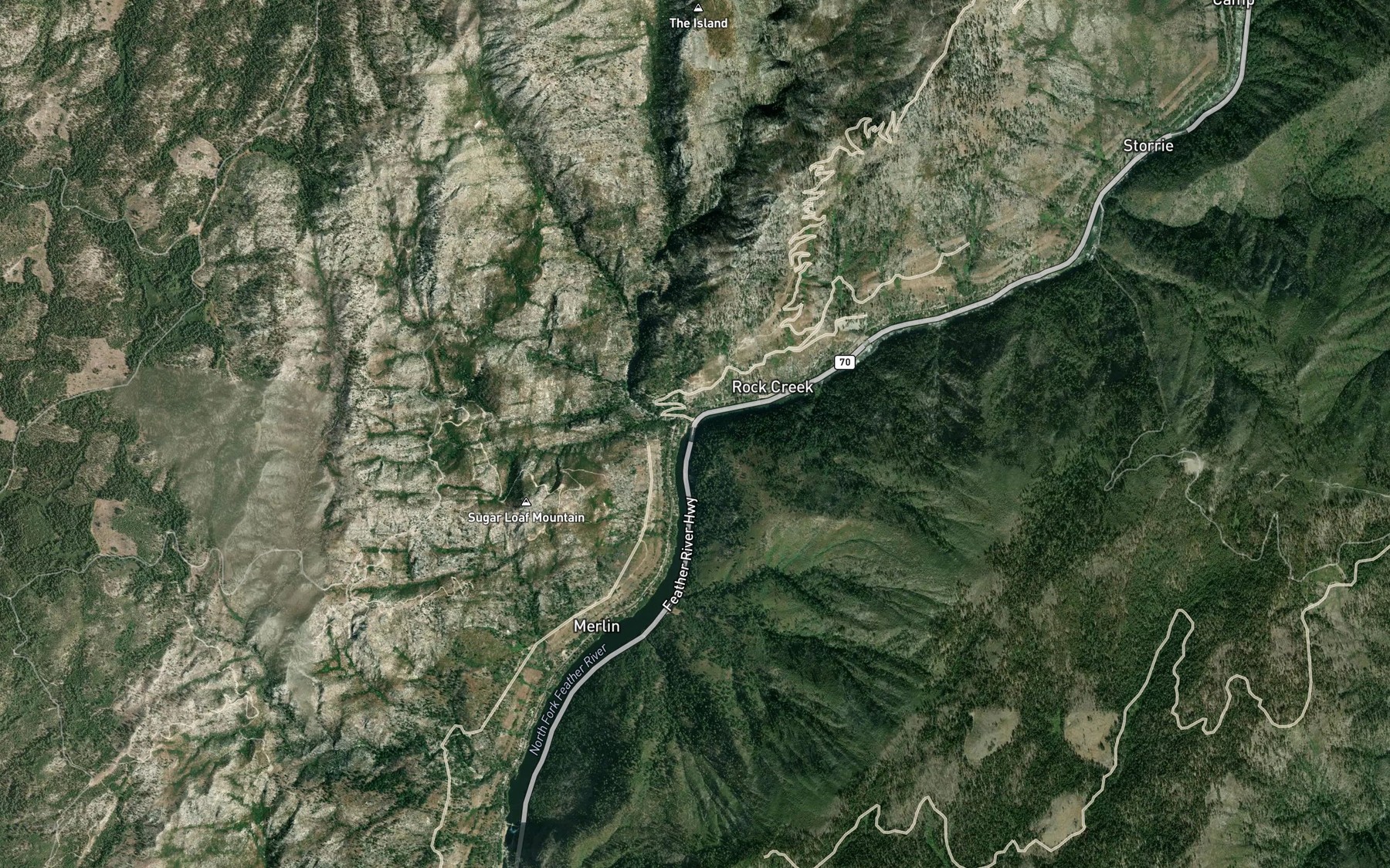 Satellite map of the Rock Creek
