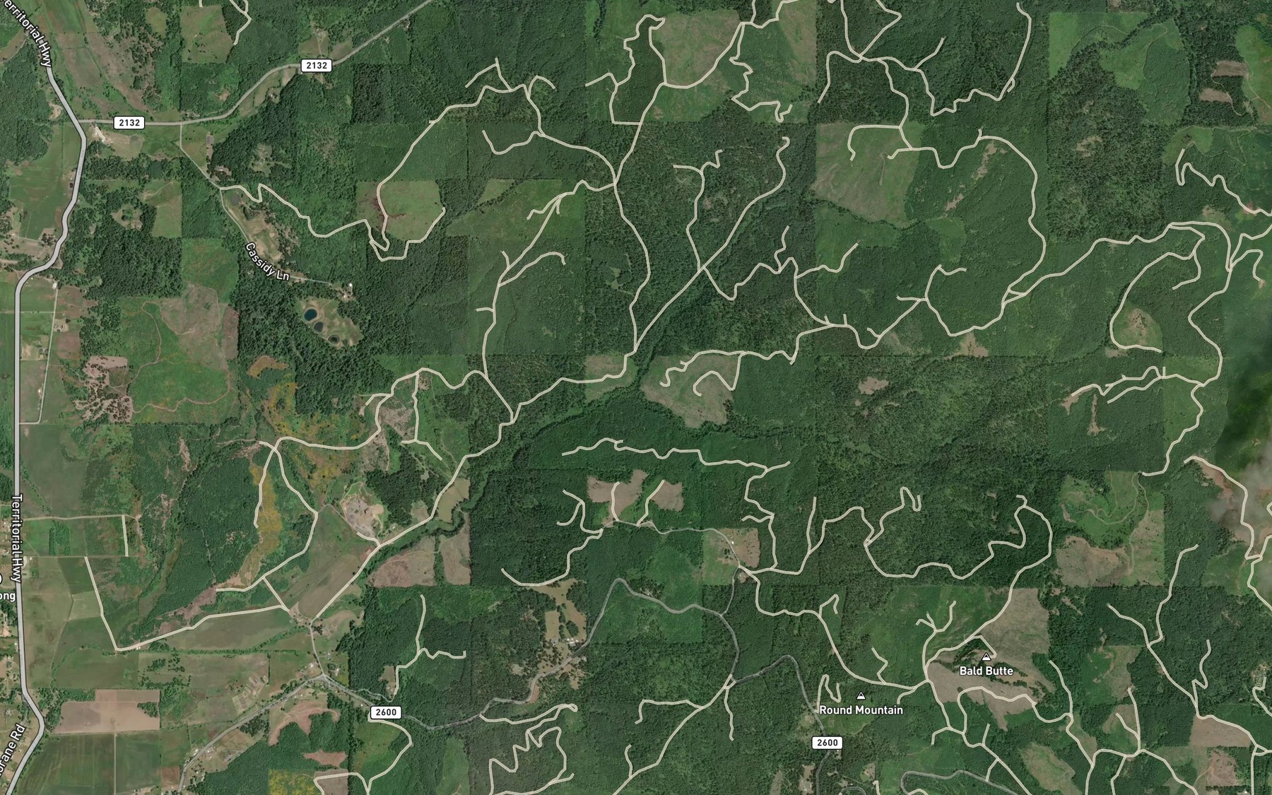 Satellite map of the Barlow Creek