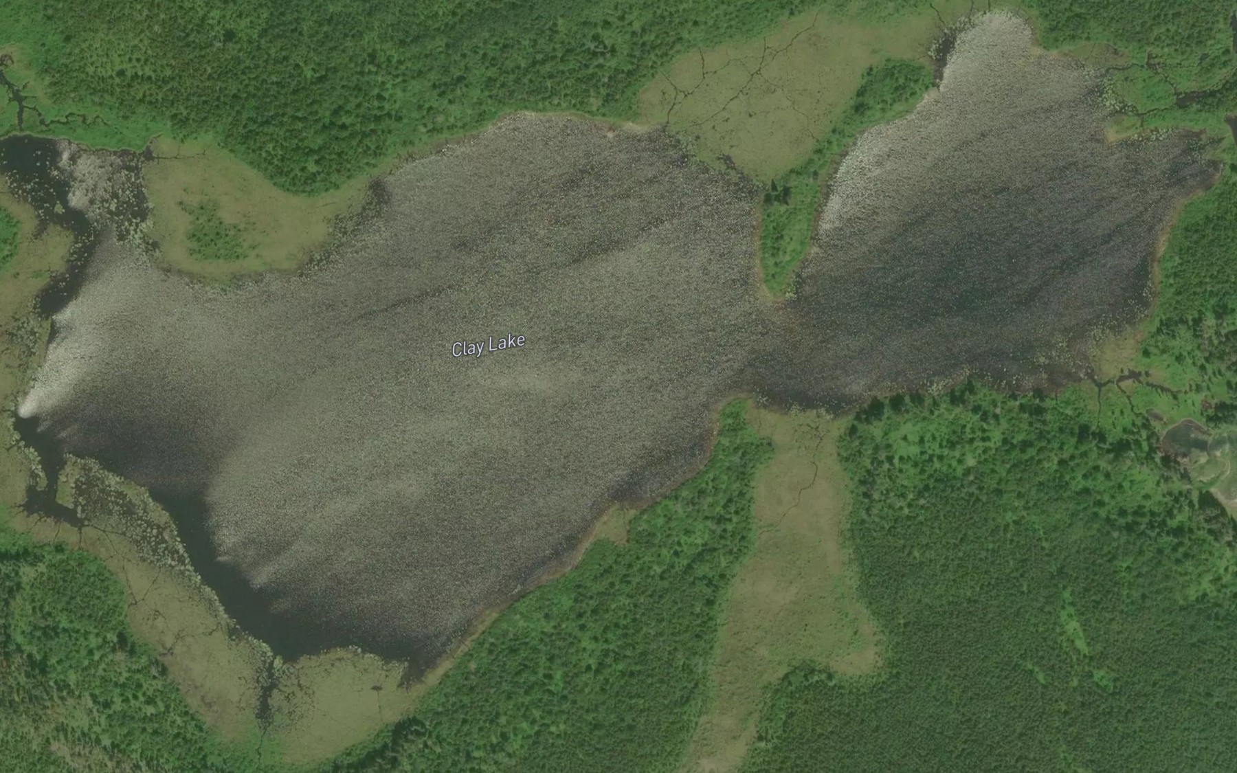 Satellite map of the Clay Lake