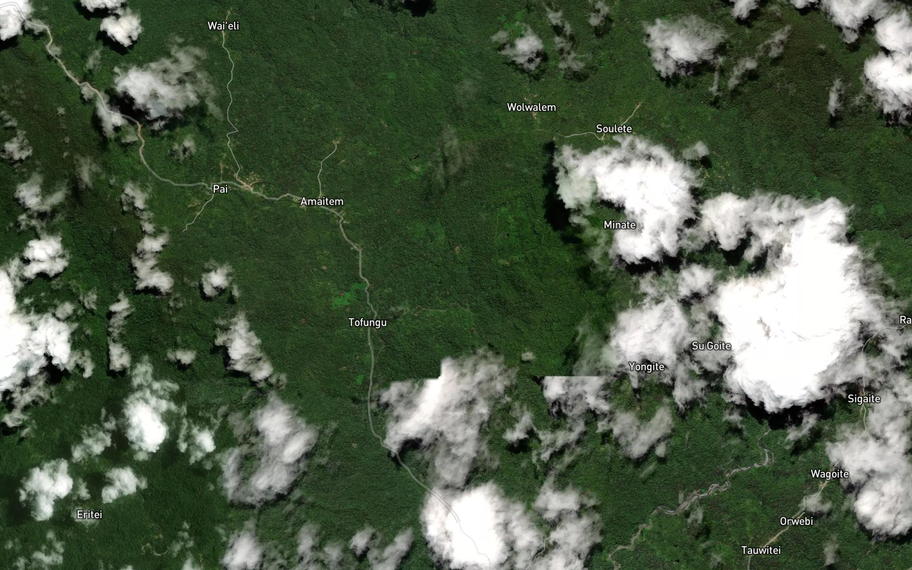 Satellite map of the Mere Creek
