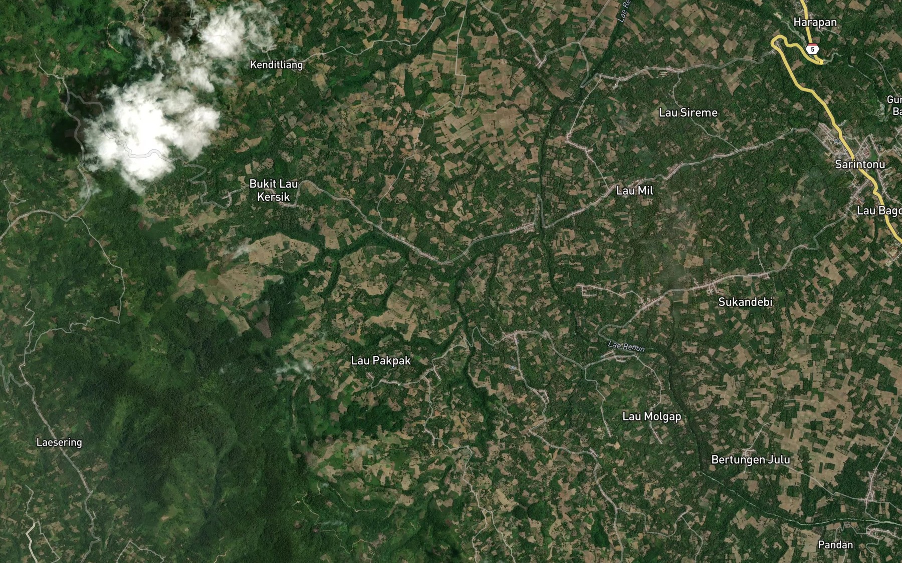 Satellite map of the Lae Pakpak