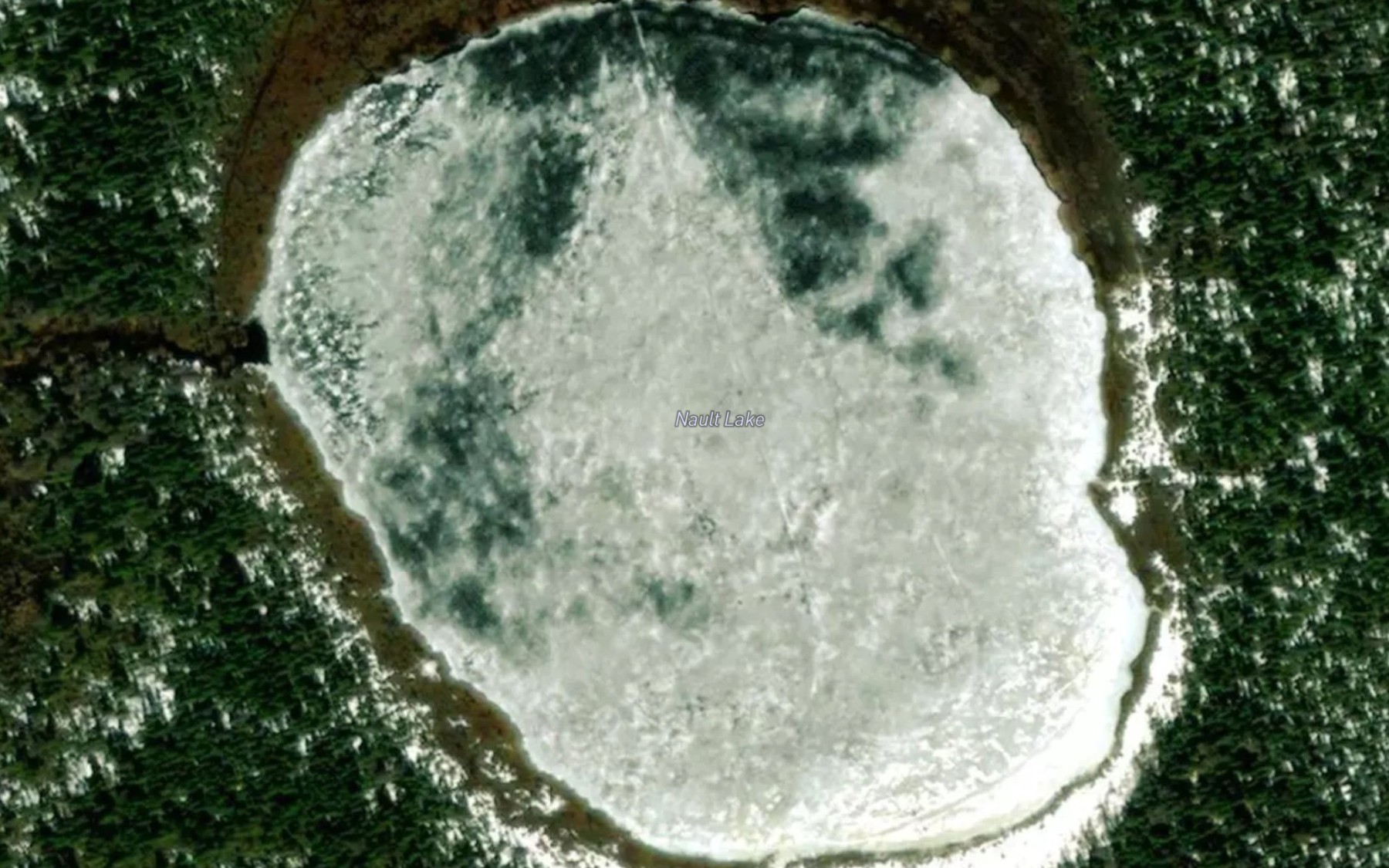 Satellite map of the Nault Lake