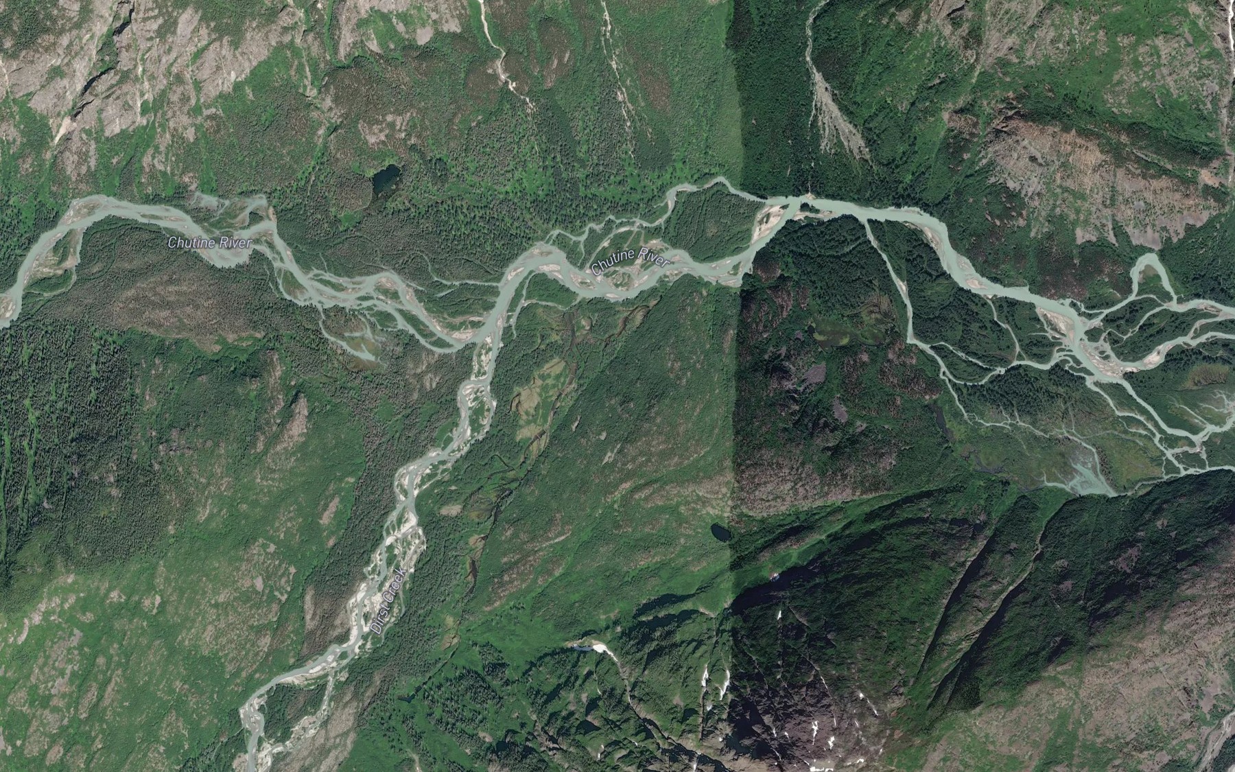 Satellite map of the Dirst Creek