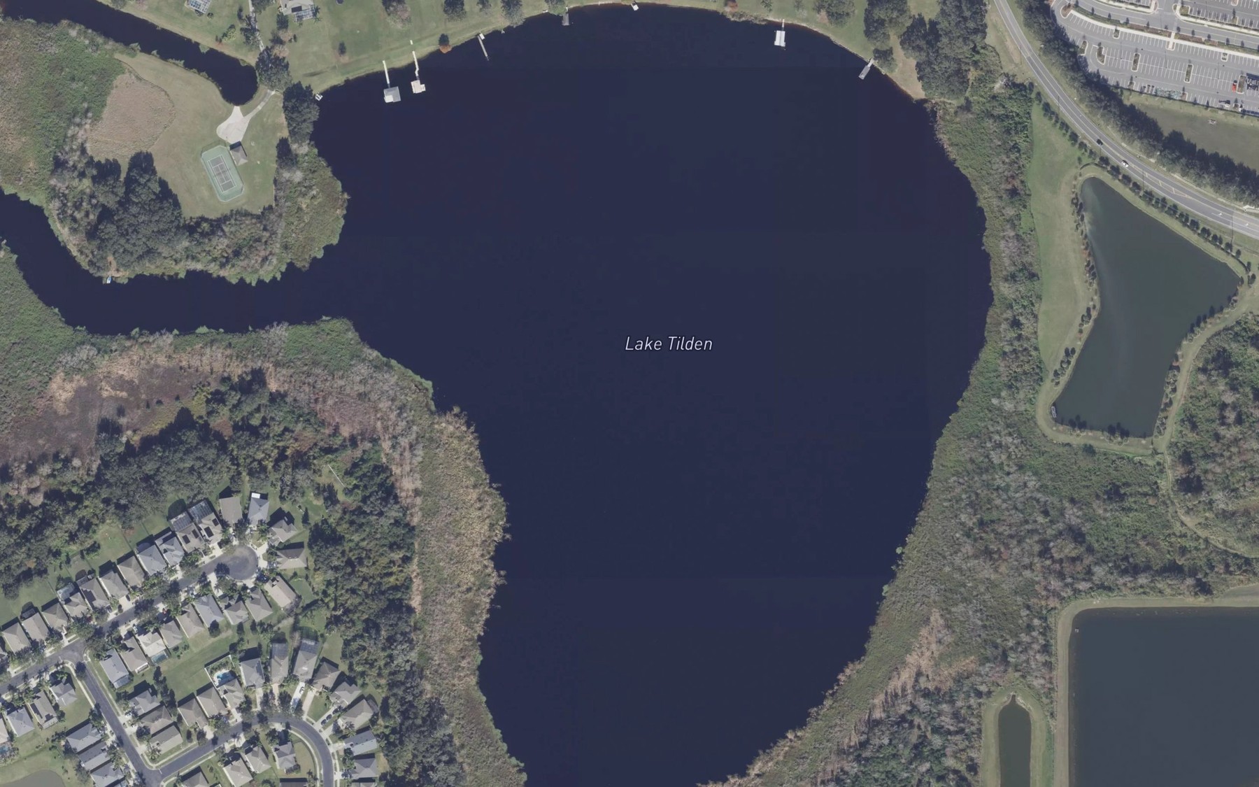 Satellite map of the Lake Tilden