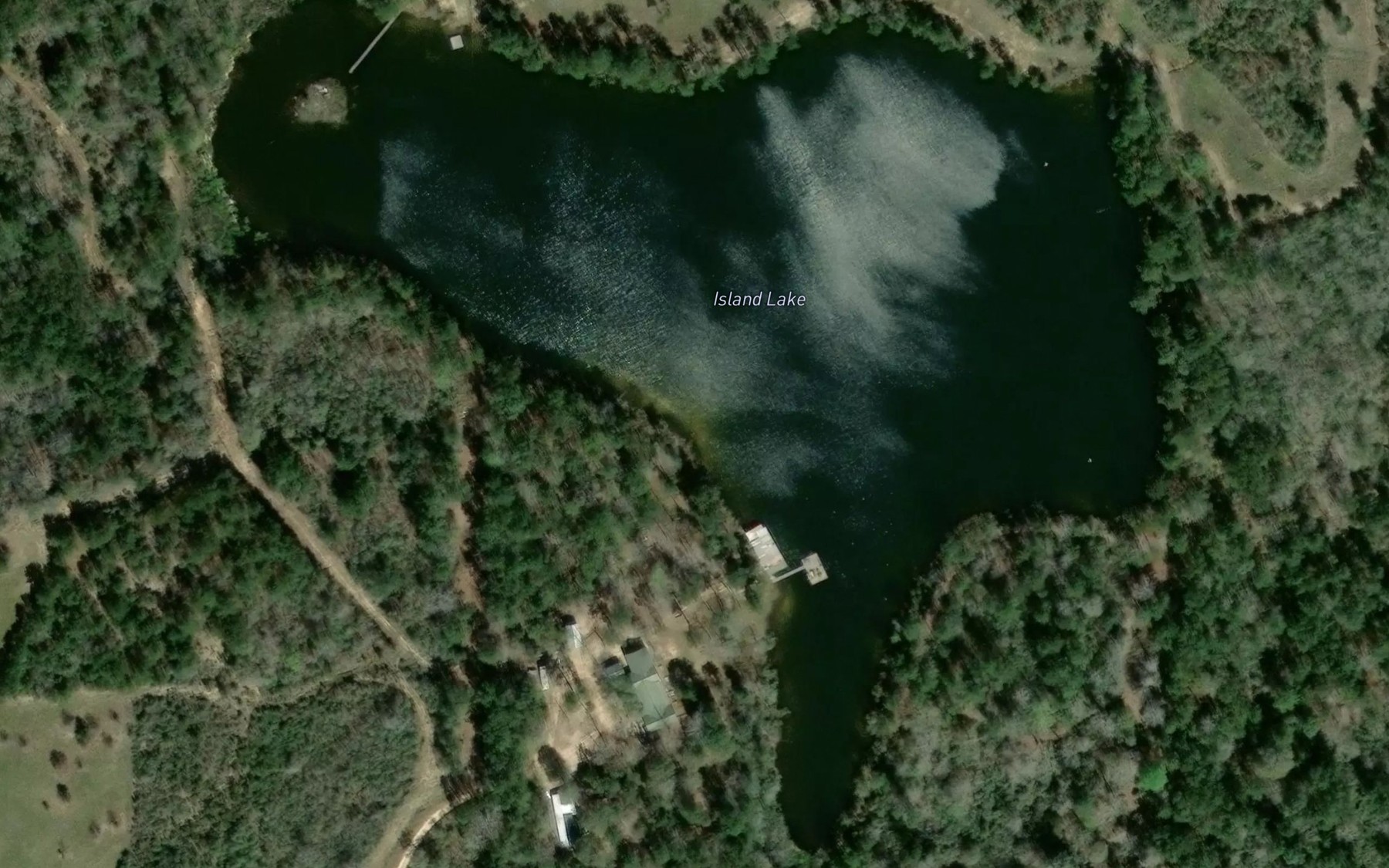 Satellite map of the Island Lake